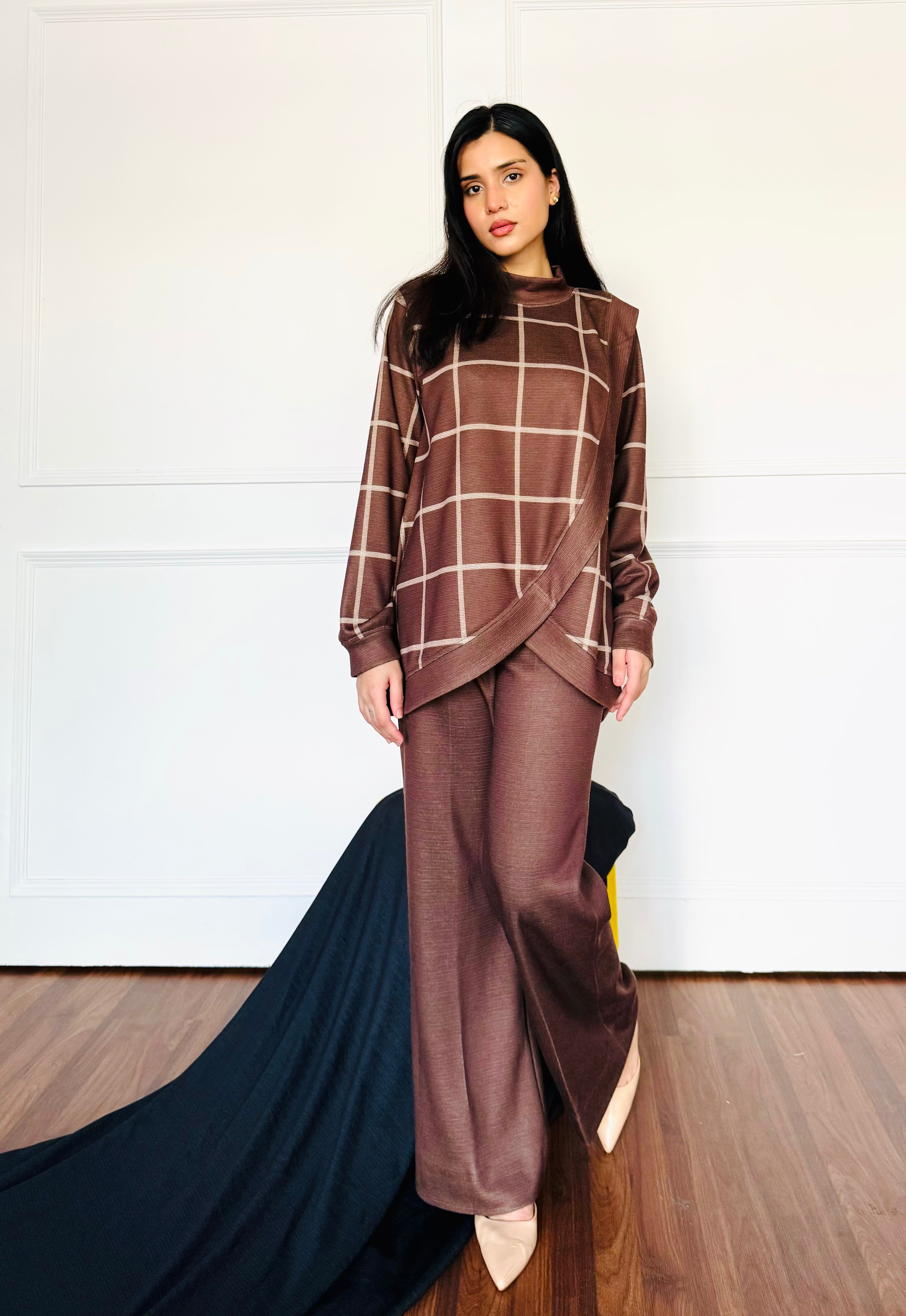 Autumn Check Woollen Co-ord Set