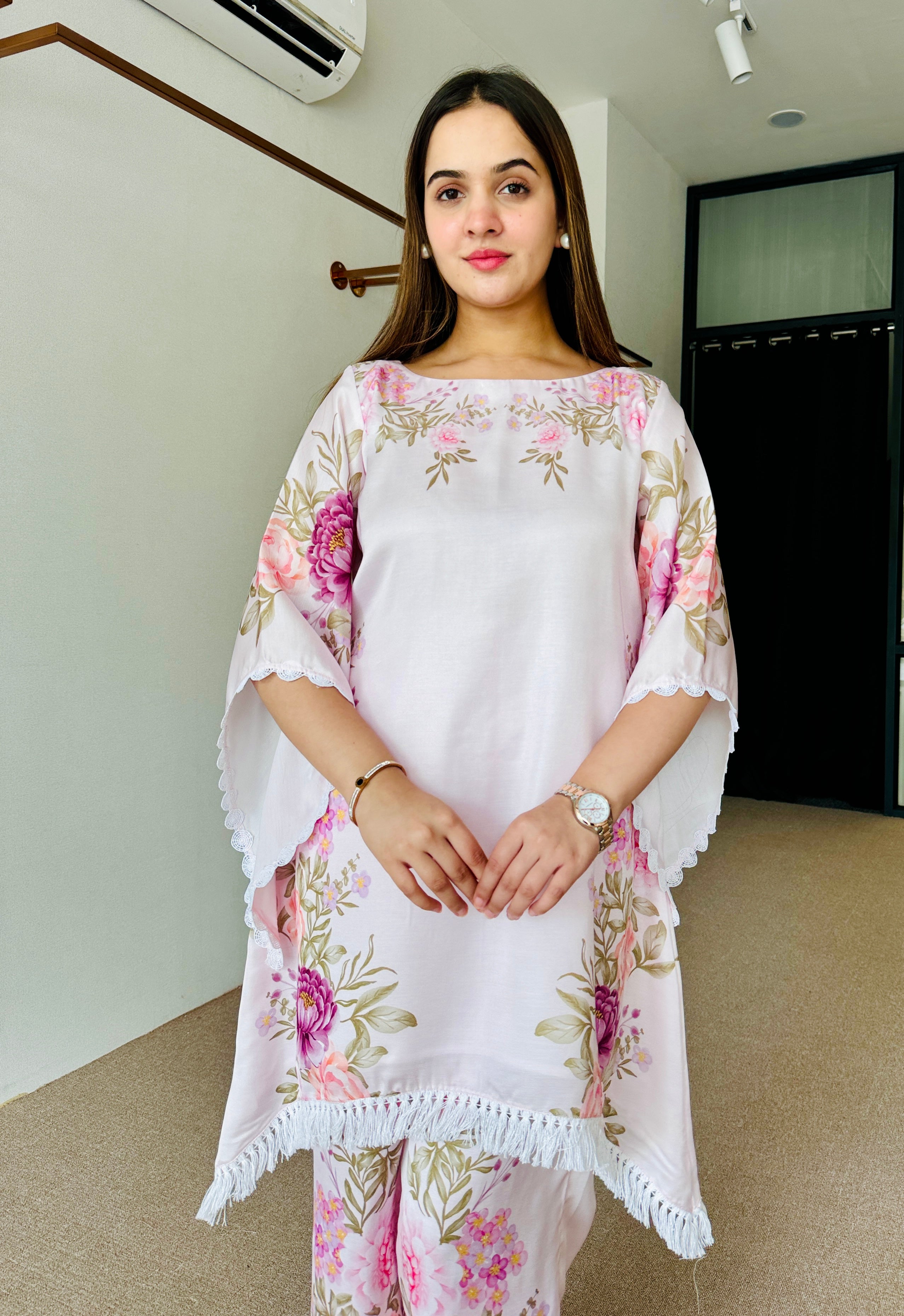 Pink Festive Kaftaan Set