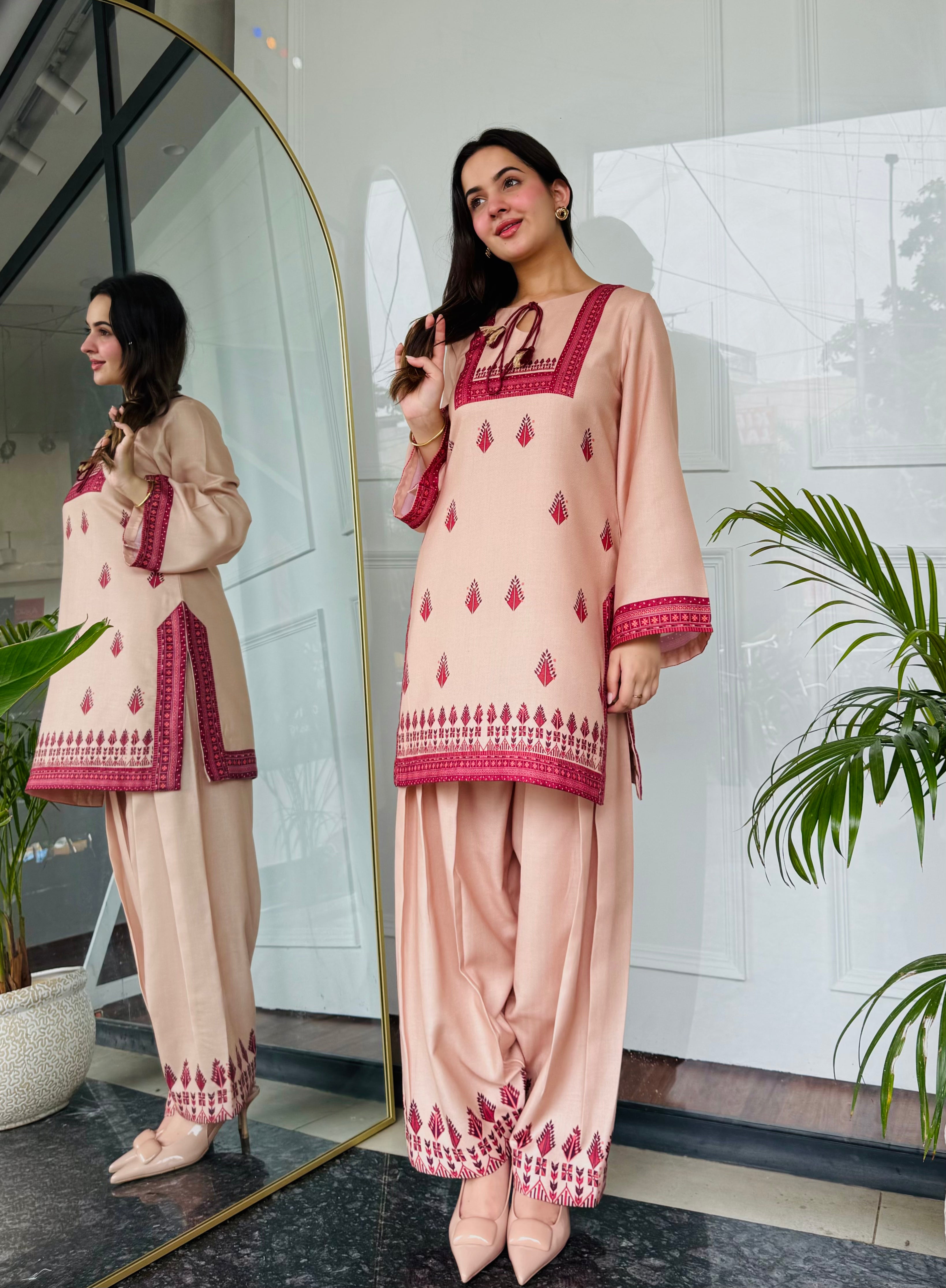 Beige Royale Farshi Salwaar Set