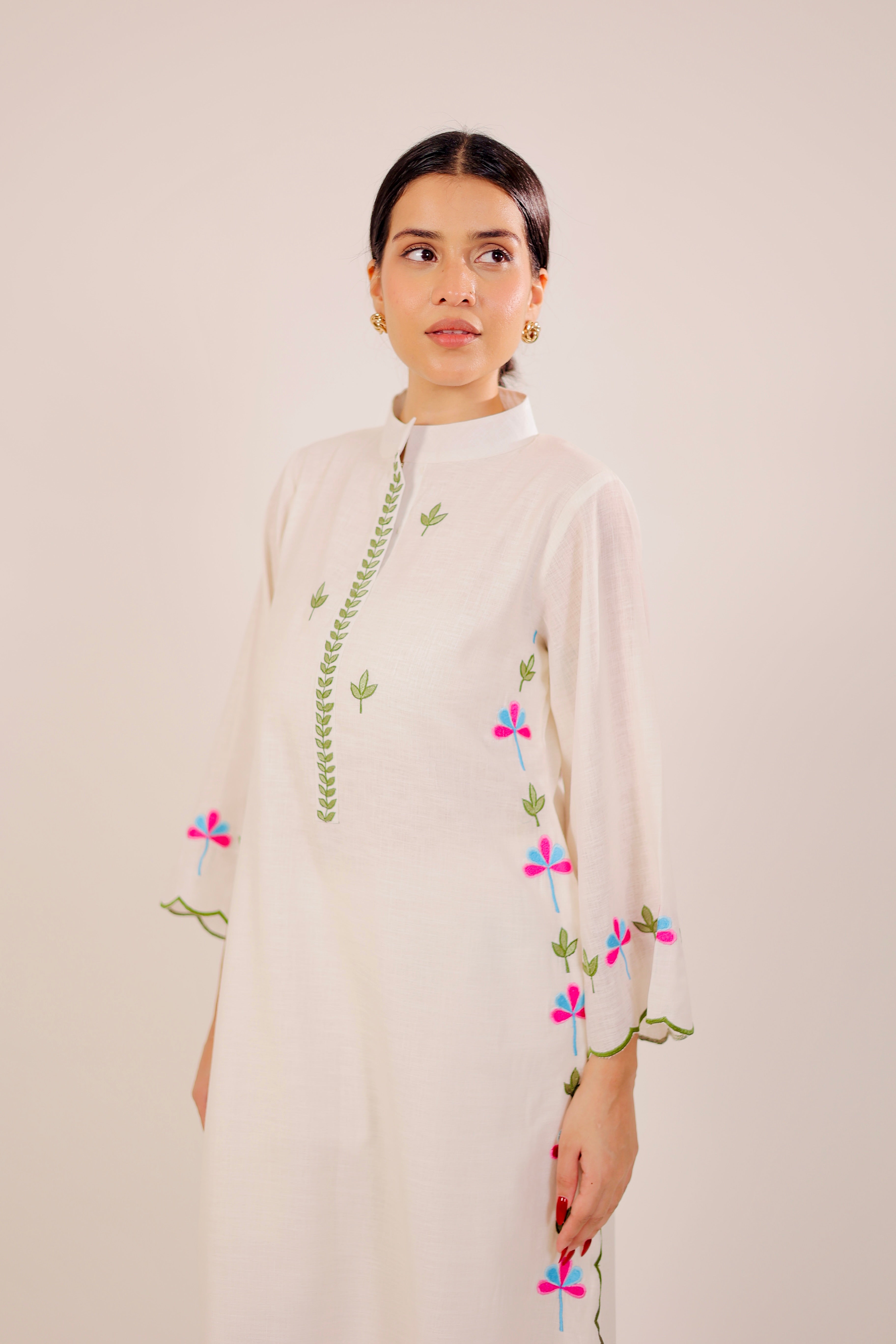 White Harmony Embroidered Kurta Set