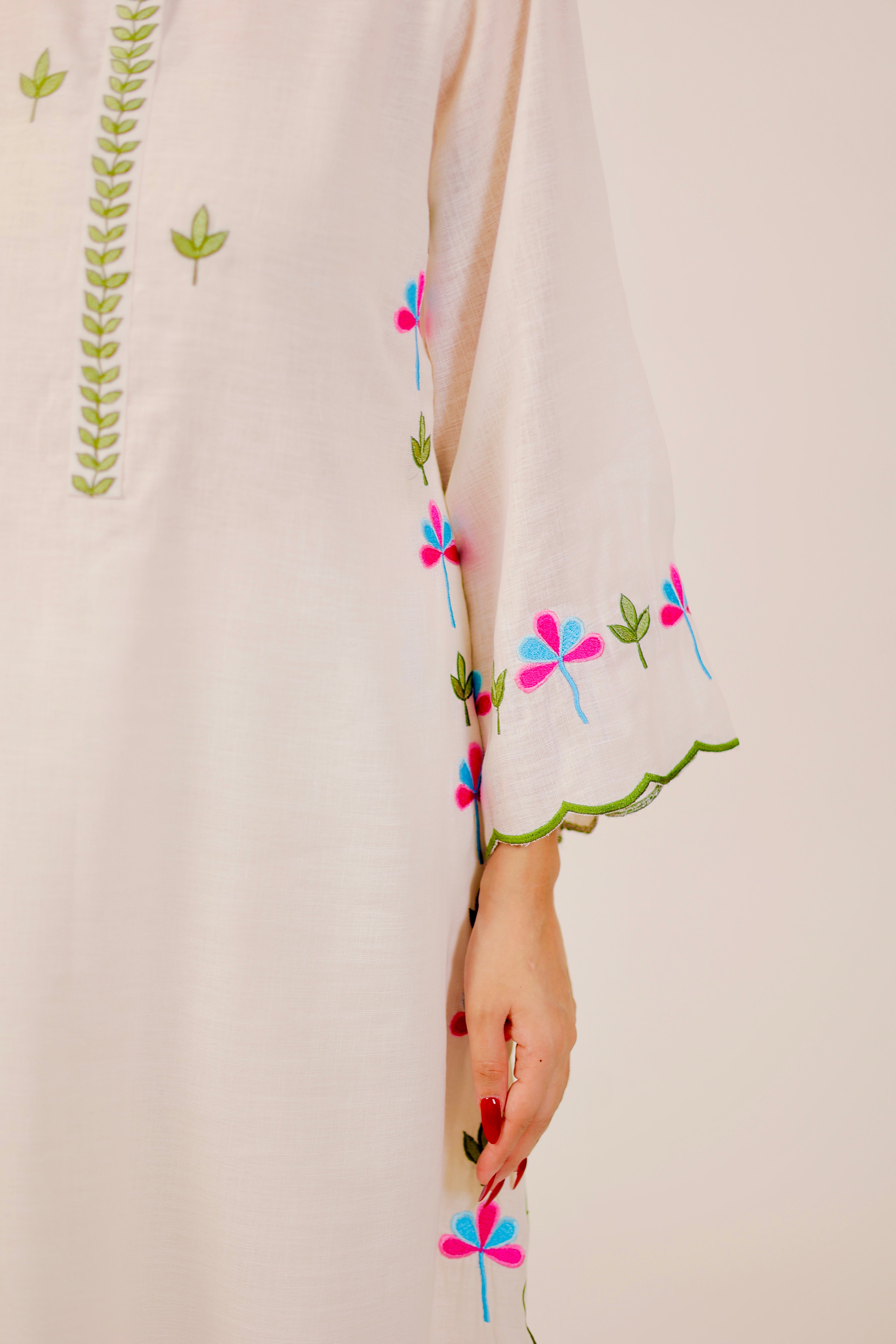 White Harmony Embroidered Kurta Set