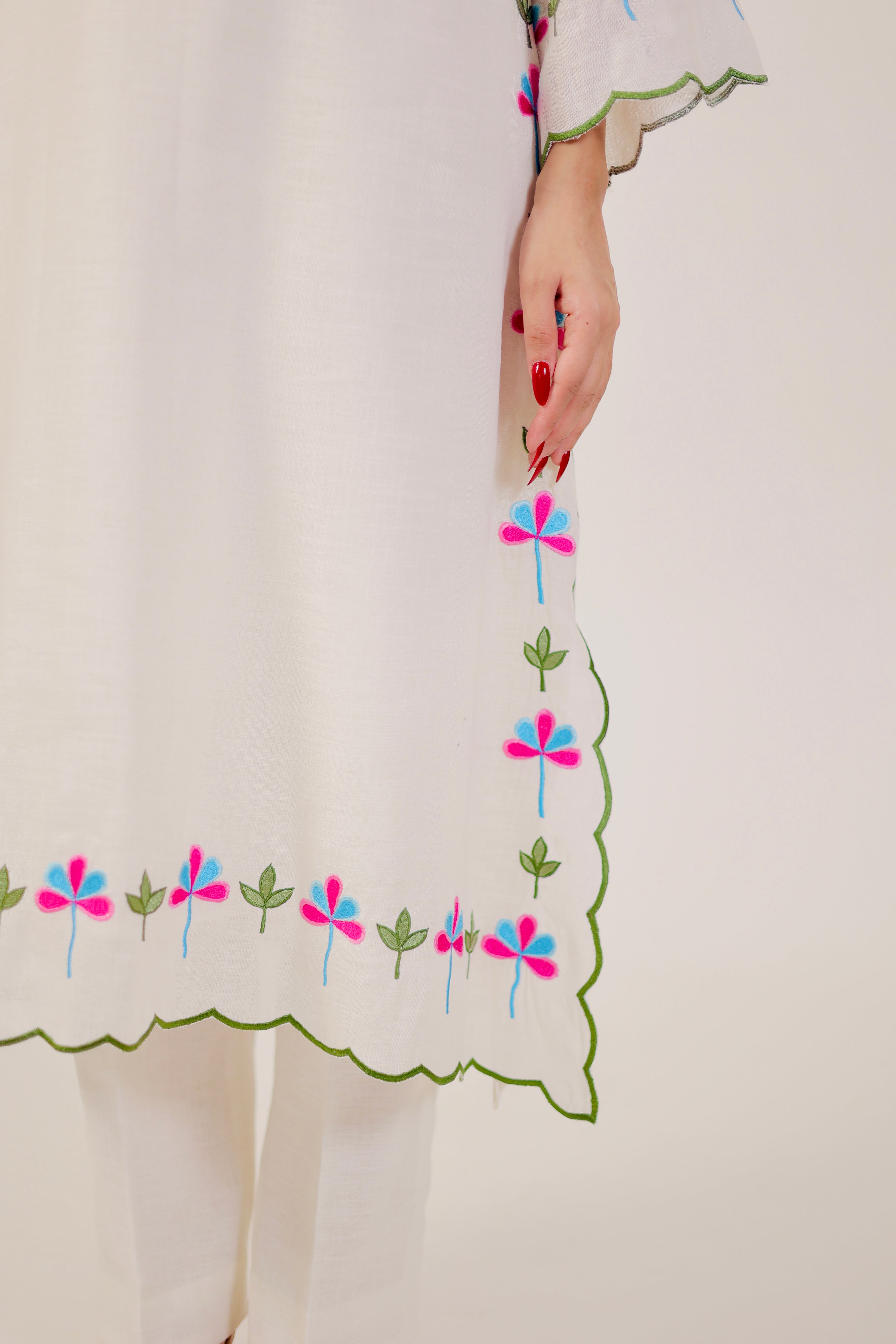 White Harmony Embroidered Kurta Set