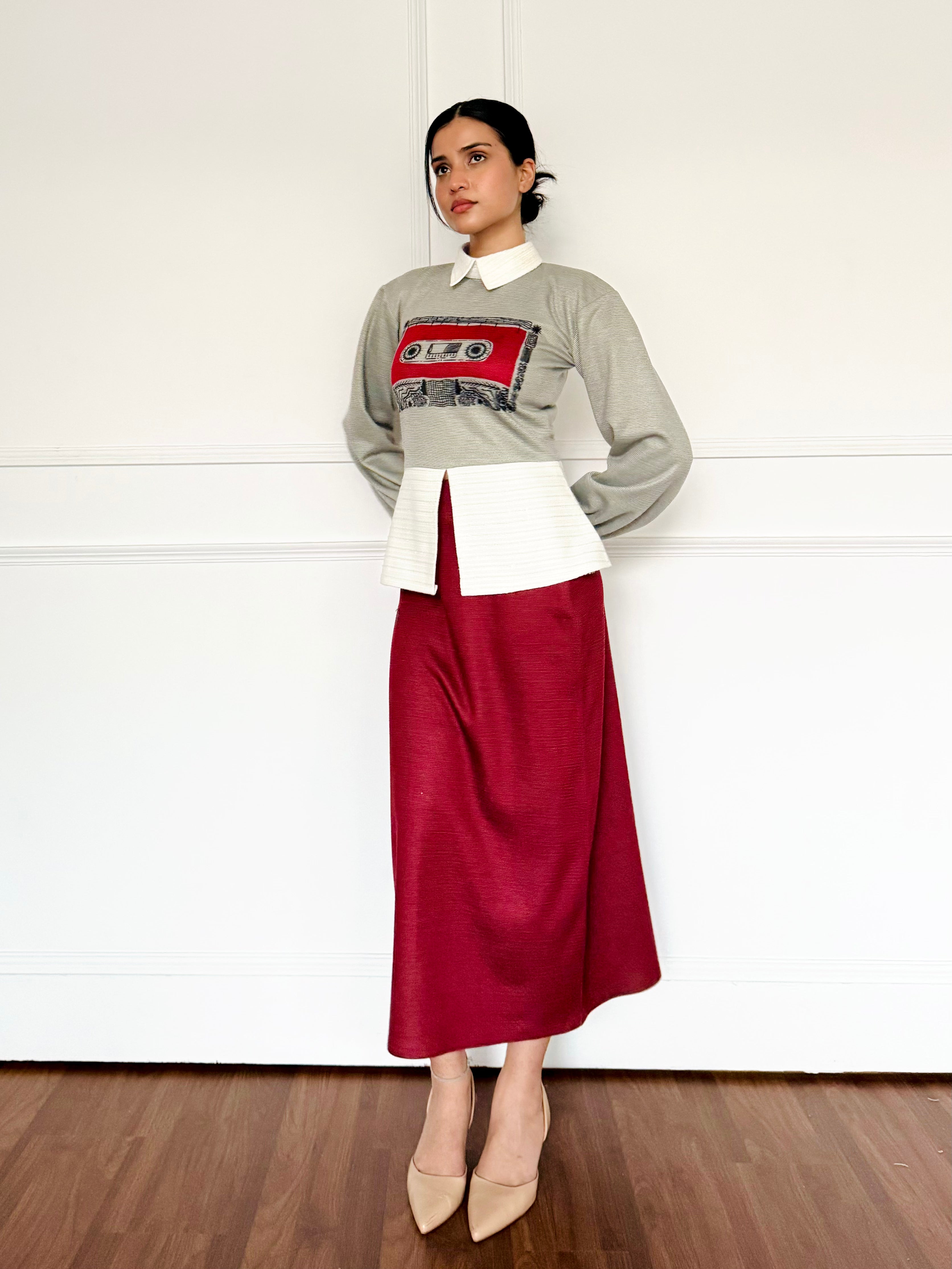 Crimson Winter Skirt Set