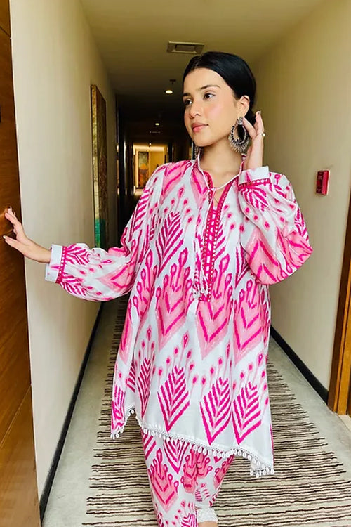 Ikkat Fusion Festive Kurta Set