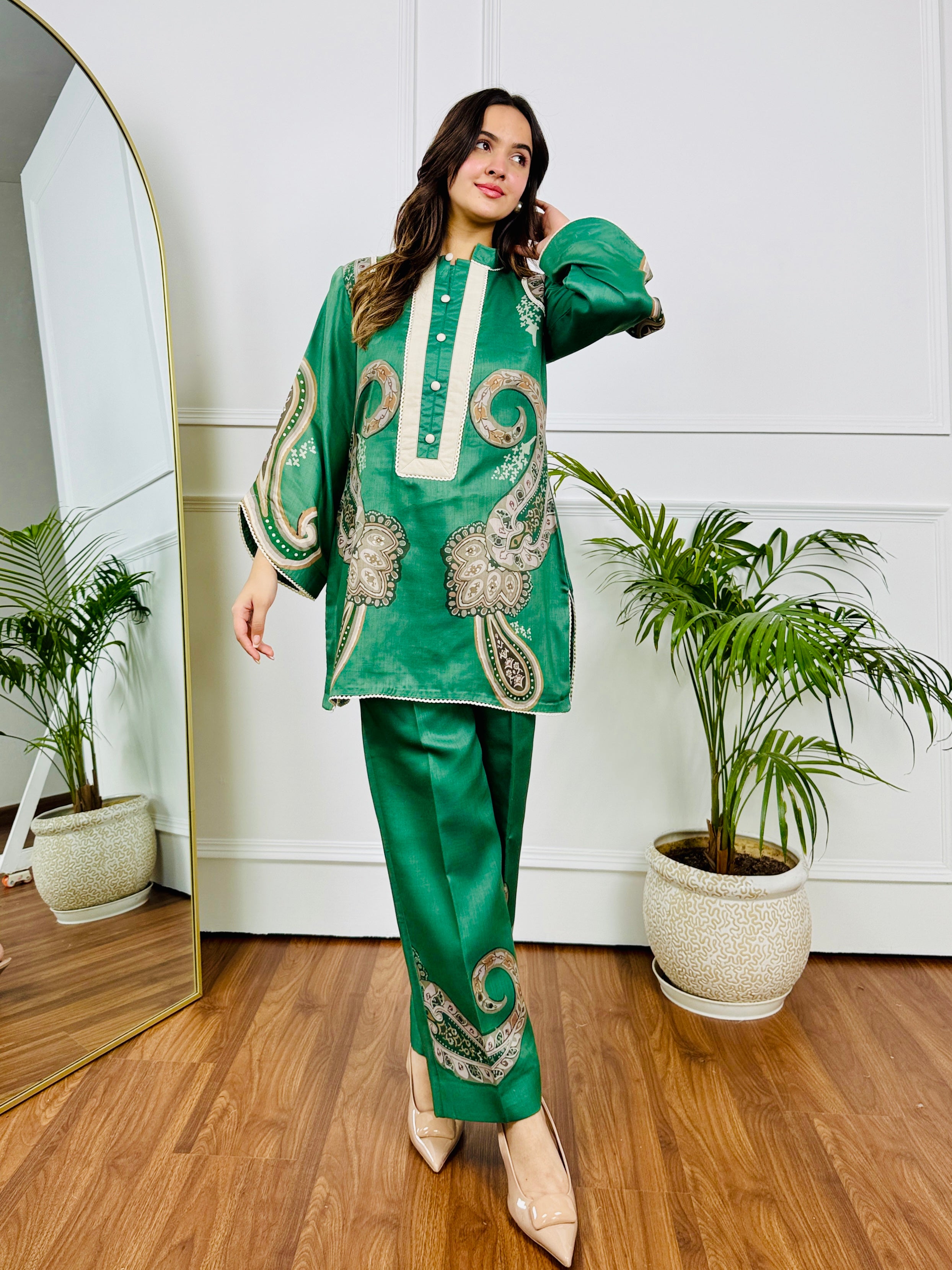 Moss Paisley Kurta Set