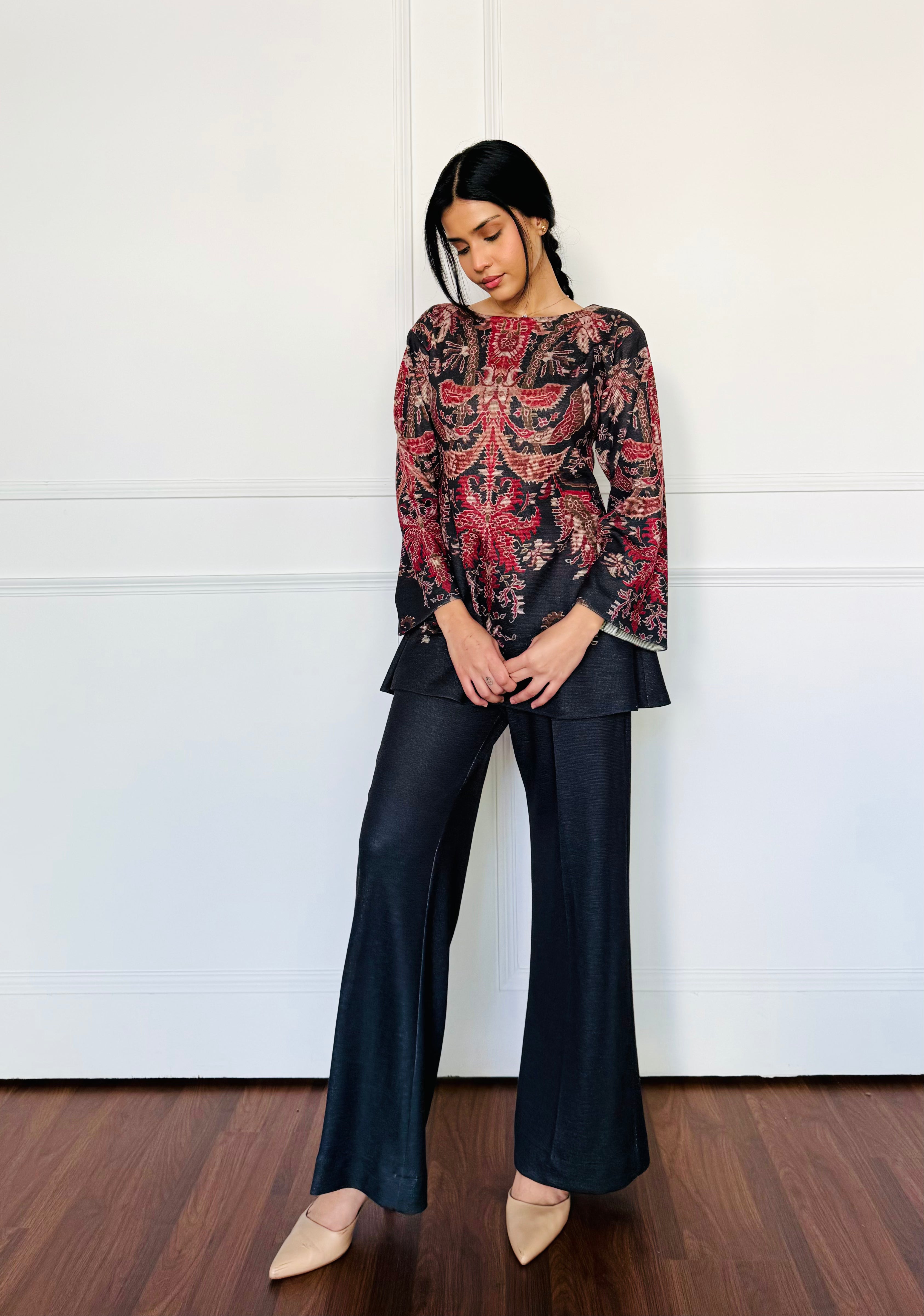 Black Paisley Woollen Co-ord Set