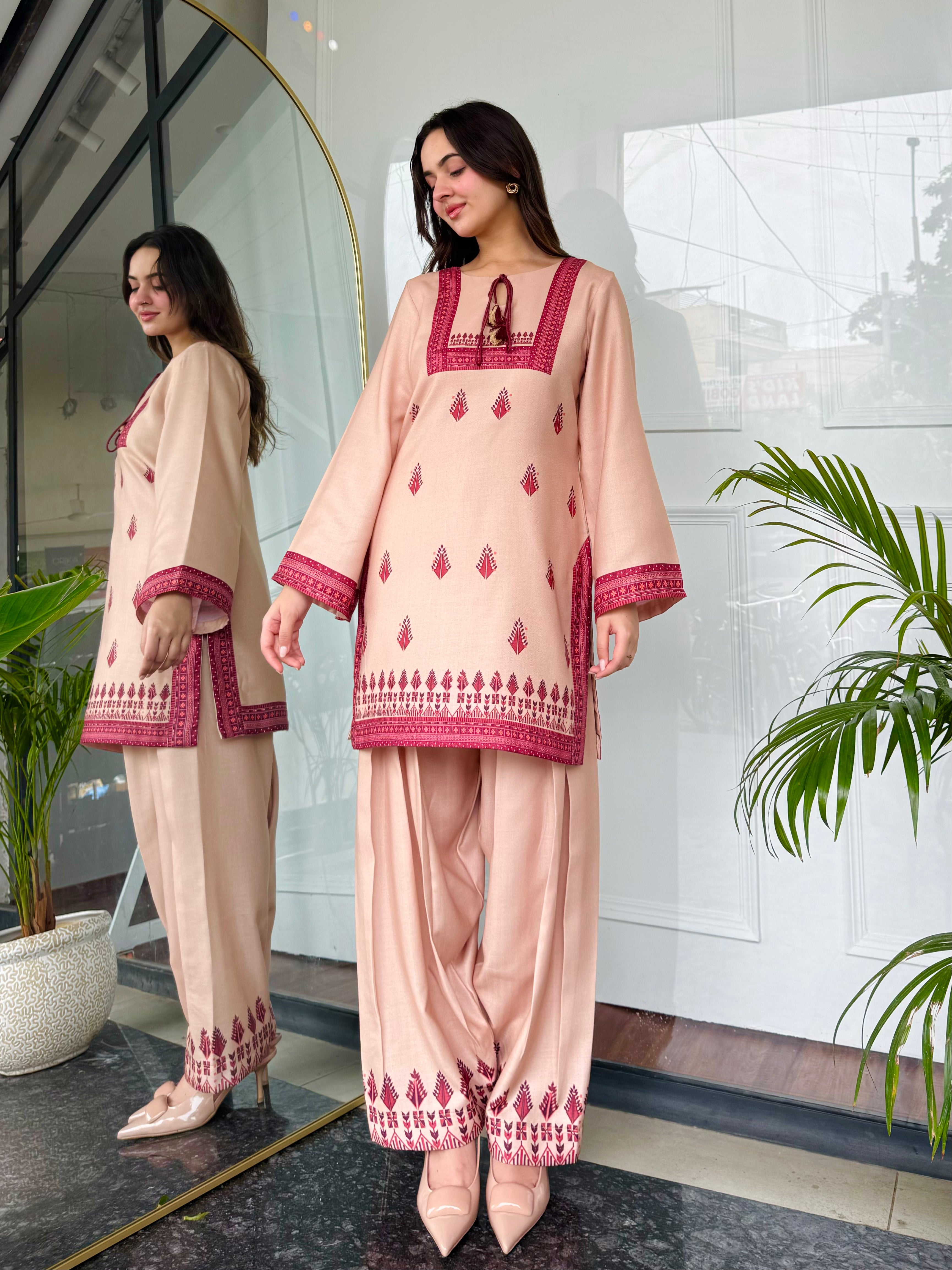 Beige Royale Farshi Salwaar Set