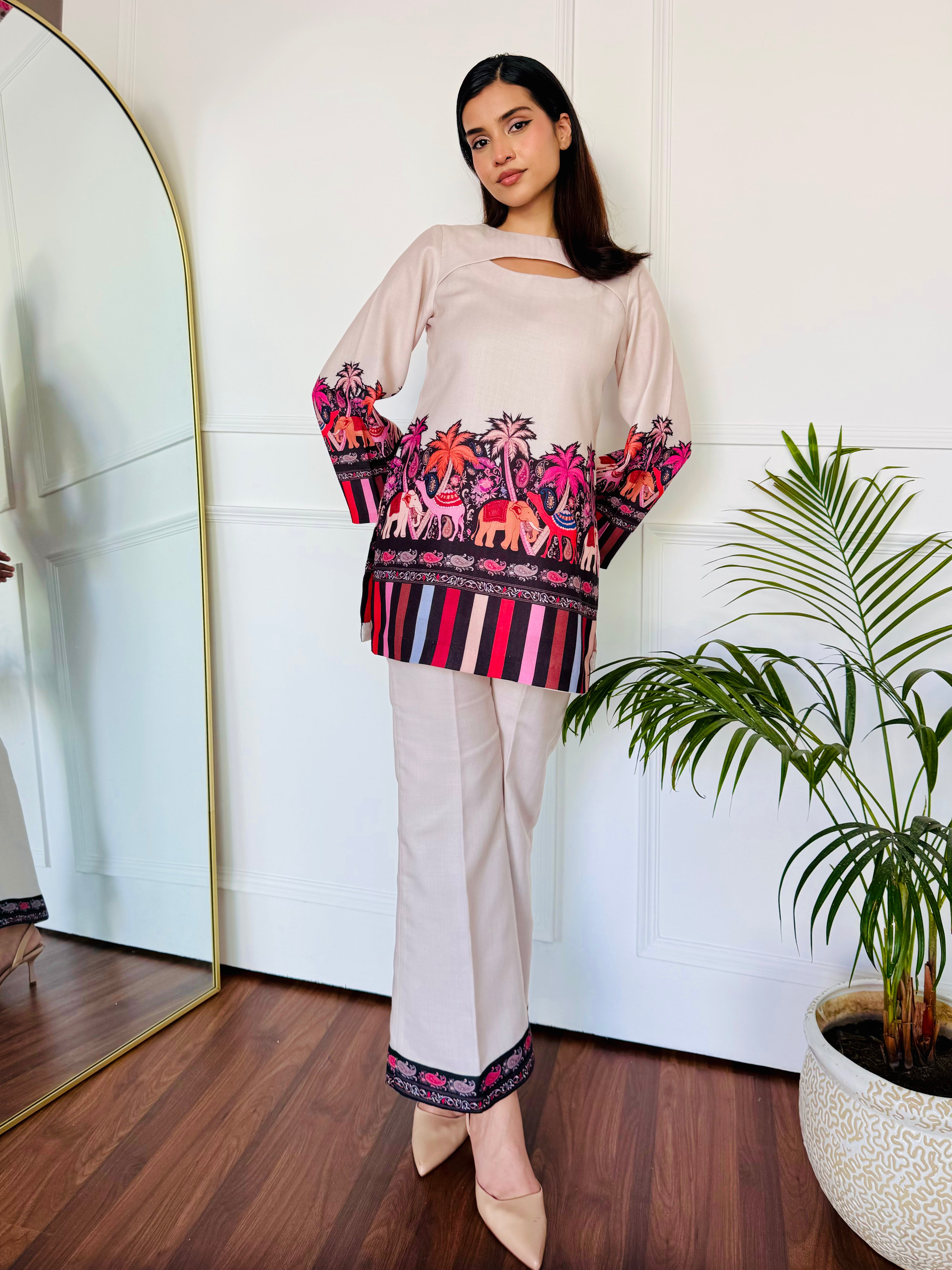 Pink Camel Kurta Set