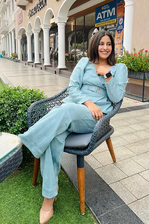 Dreamy Blue Suede Coord