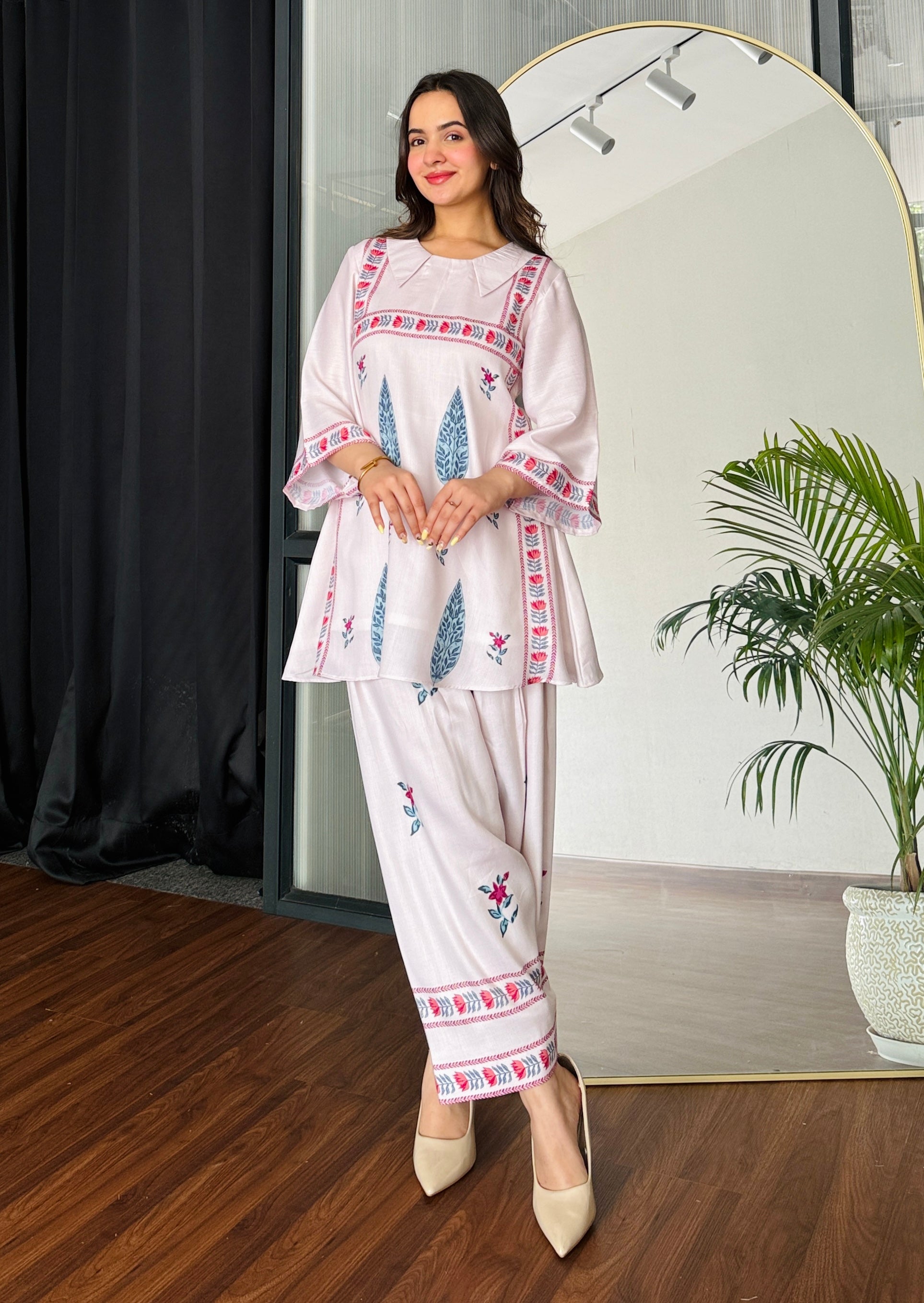 Pink Petal Bloom Kurta Set