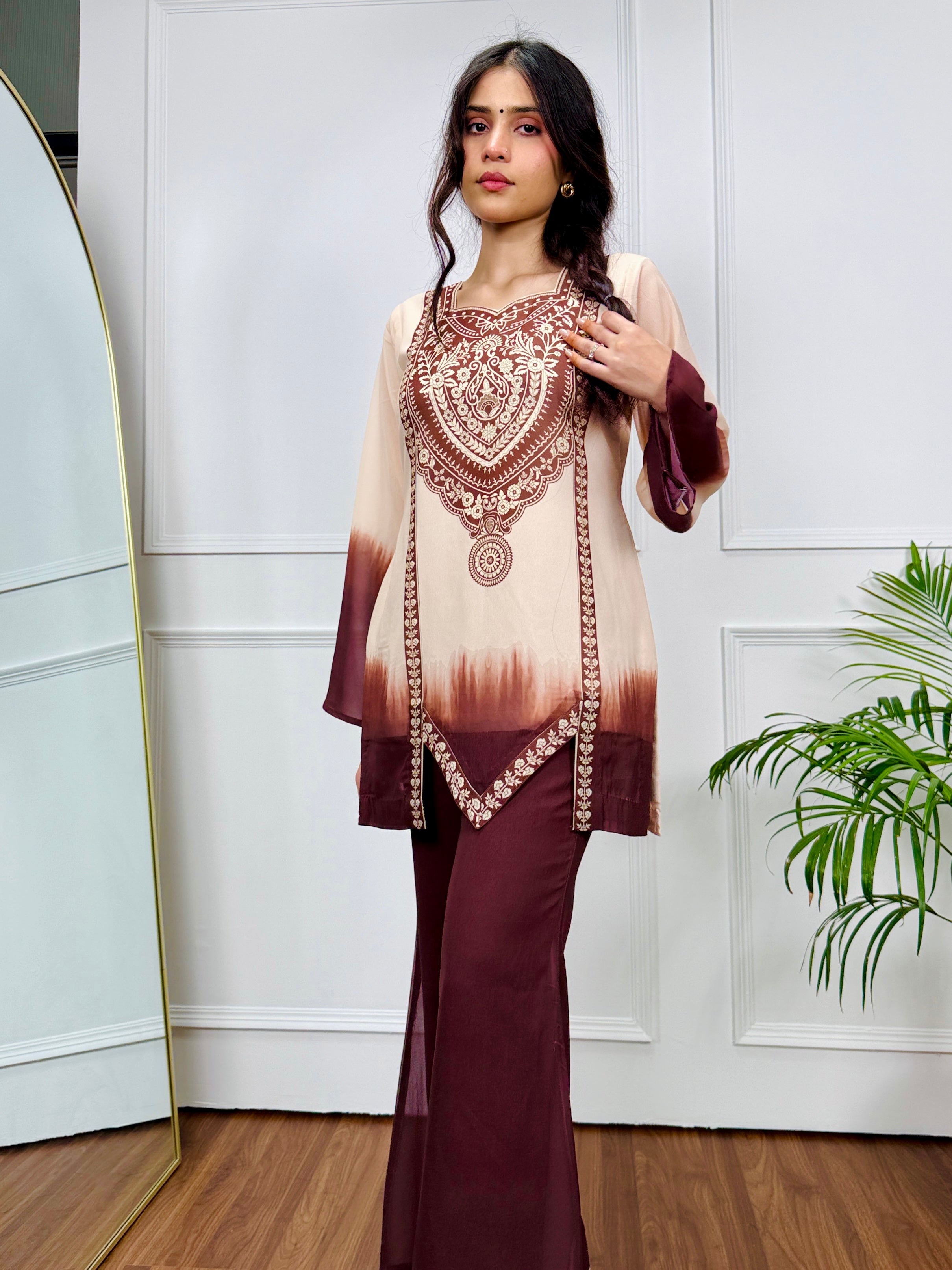 Mocha Mirage Ombre Kurta Set