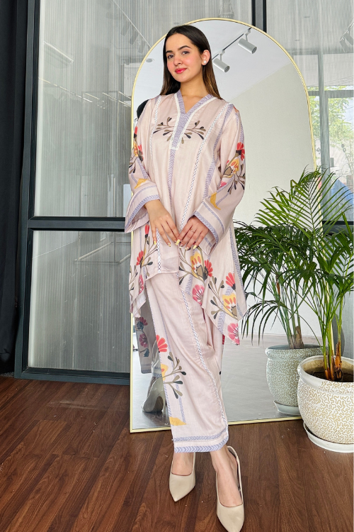 Floral Veil Festive Kurta Set