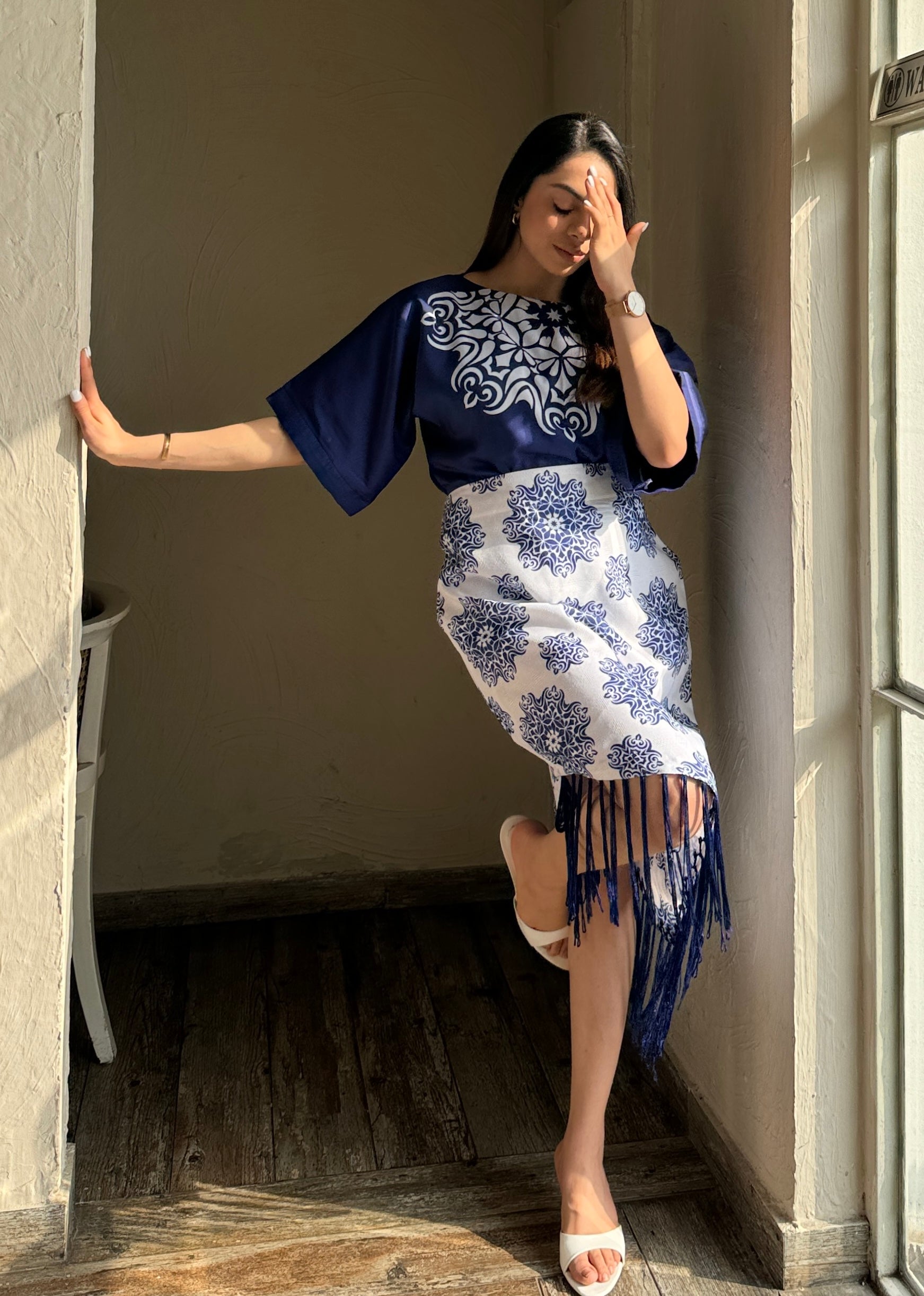 Trendsetter Blue Skirt Set