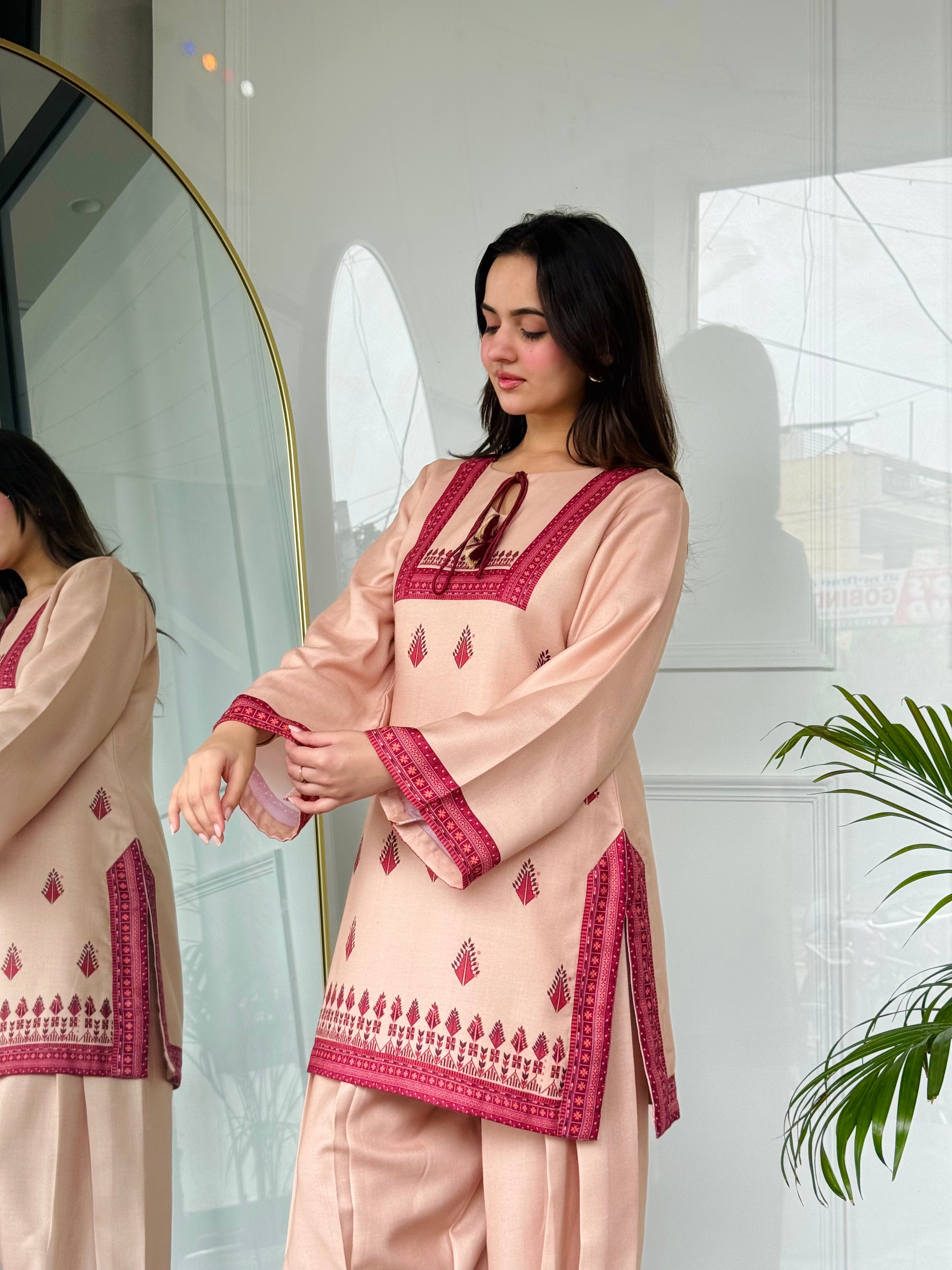 Beige Royale Farshi Salwaar Set