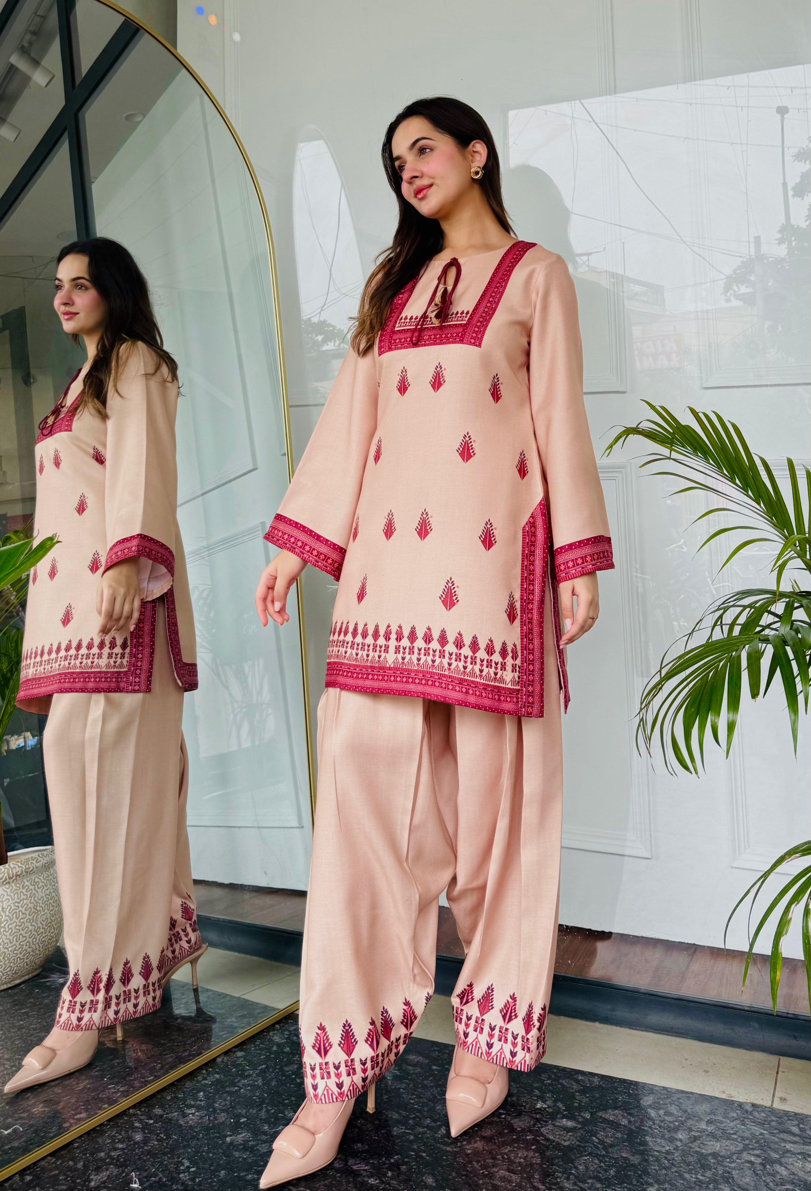 Beige Royale Farshi Salwaar Set