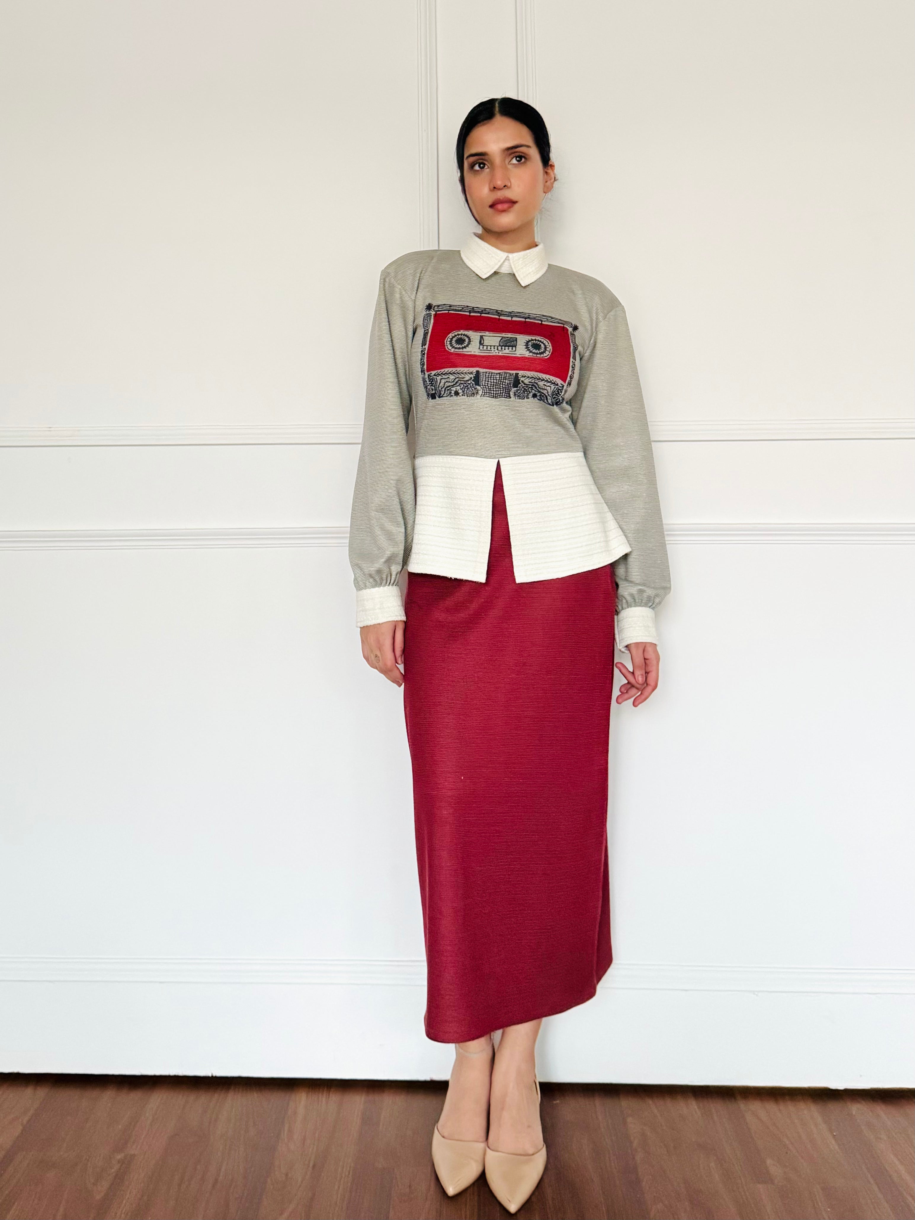 Crimson Winter Skirt Set