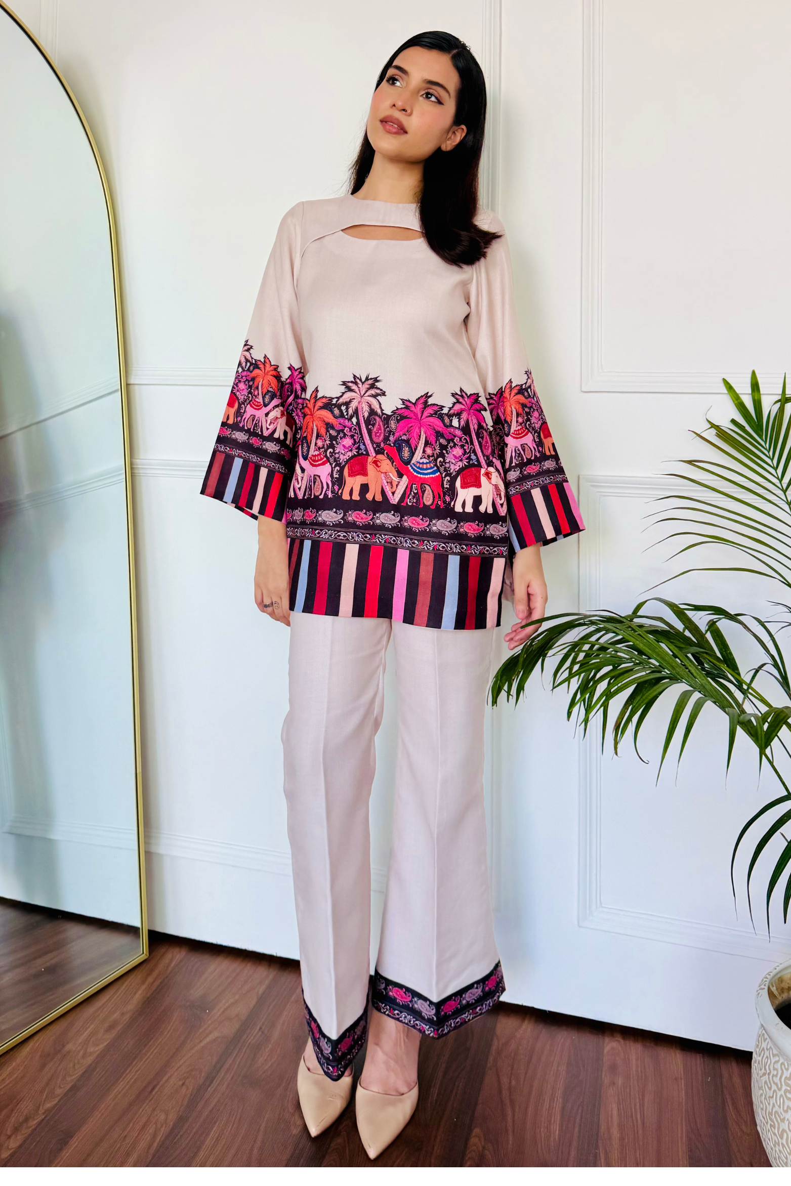 Pink Camel Kurta Set