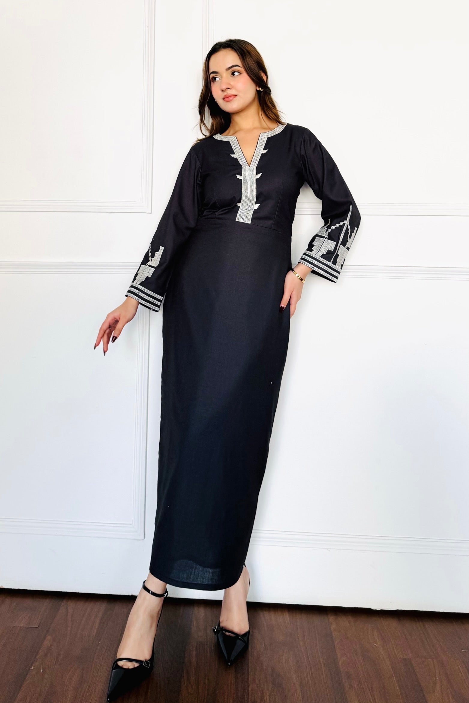 Black Embroidered Summer Dress