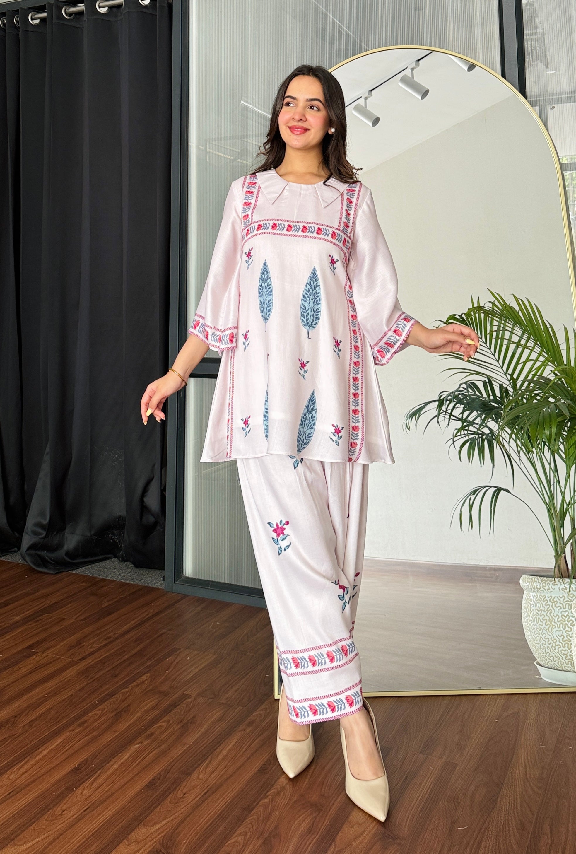 Pink Petal Bloom Kurta Set