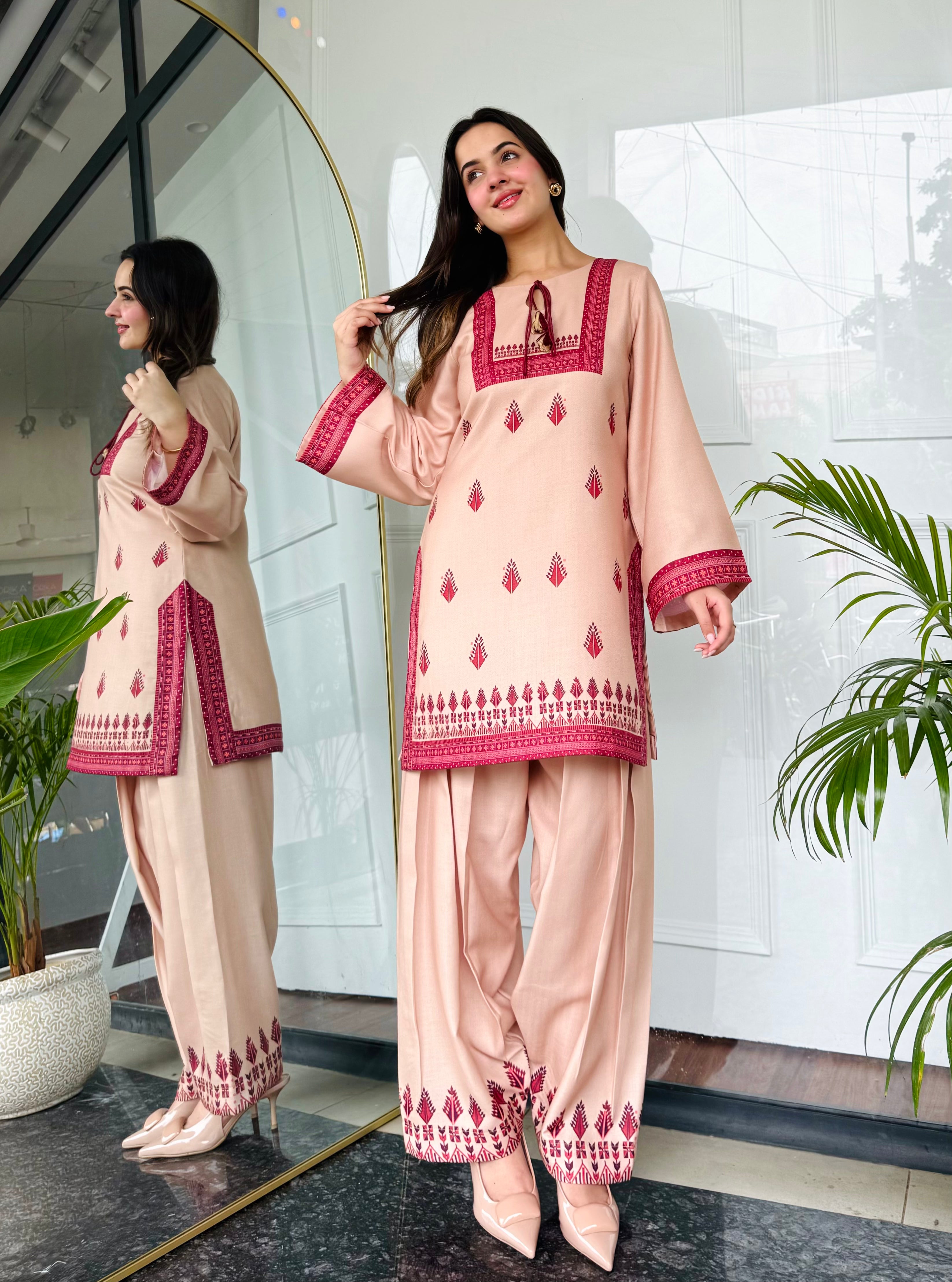 Beige Royale Farshi Salwaar Set