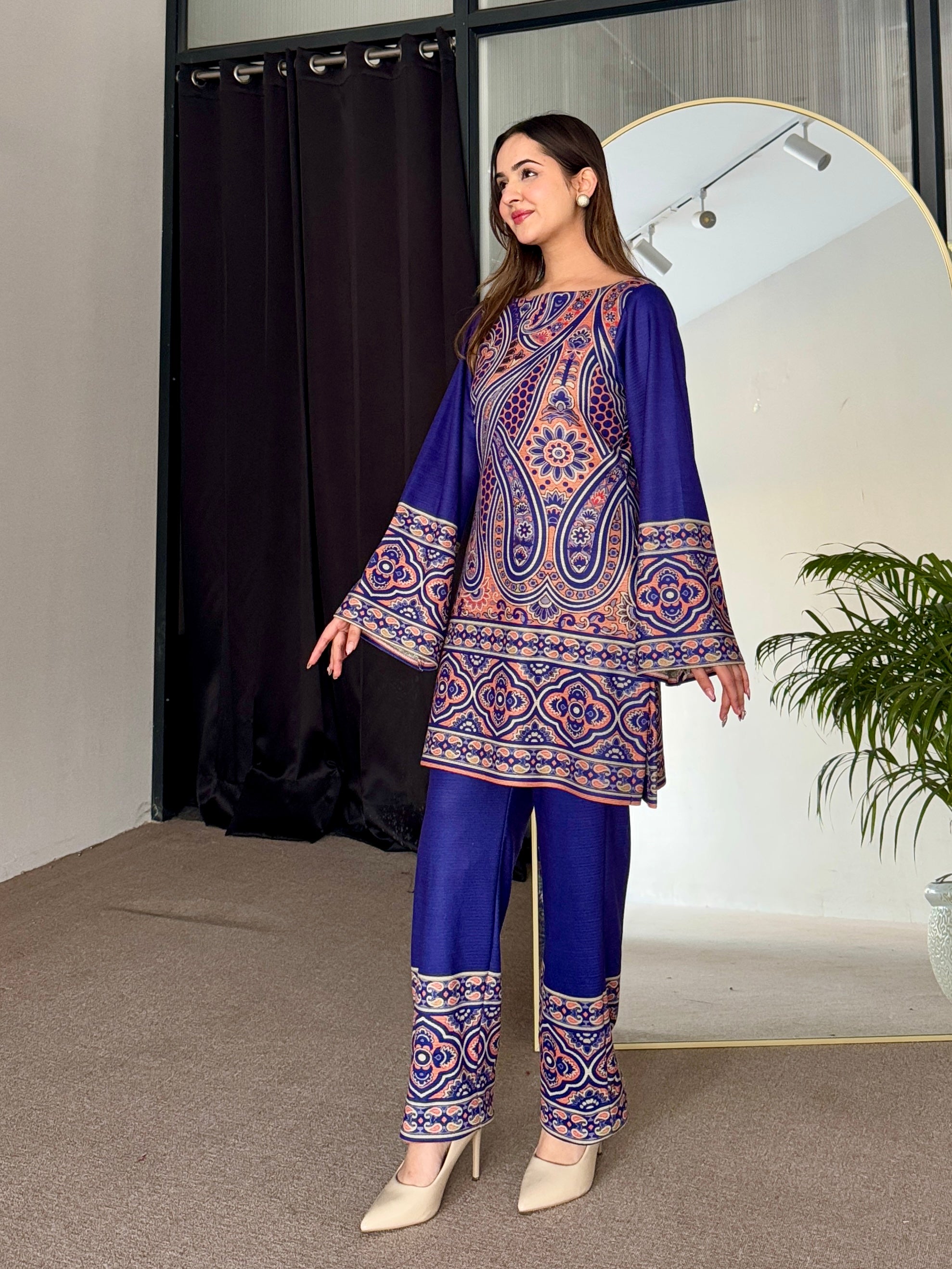 Royal Azure Woollen Kurta Set