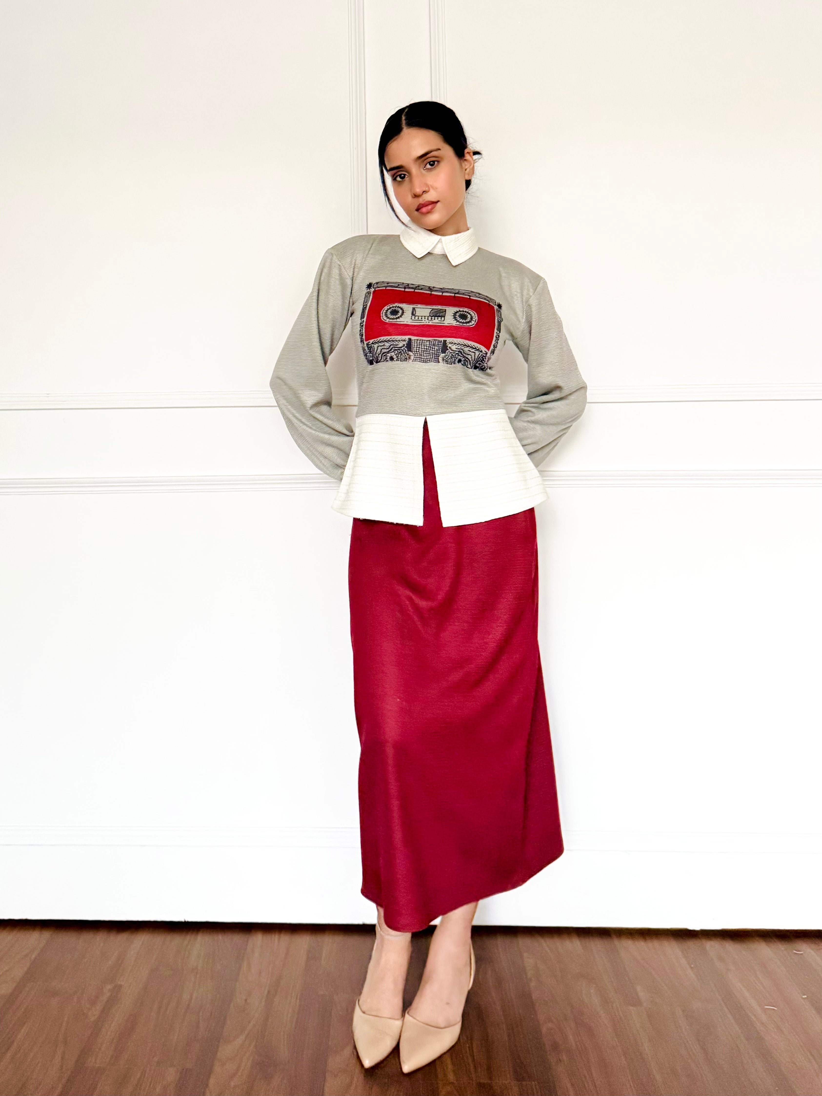 Crimson Winter Skirt Set