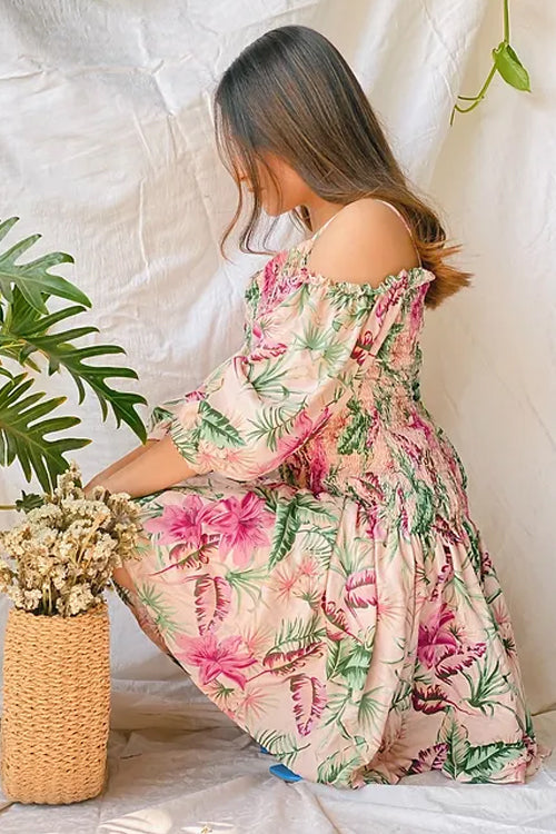 La Bella Pink Floral Midi