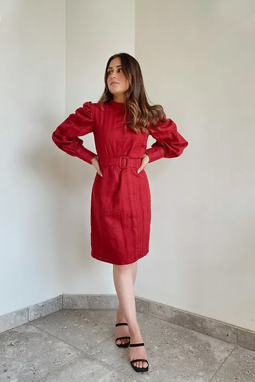 Bold And Sassy Res Dress With Puff Sleeves