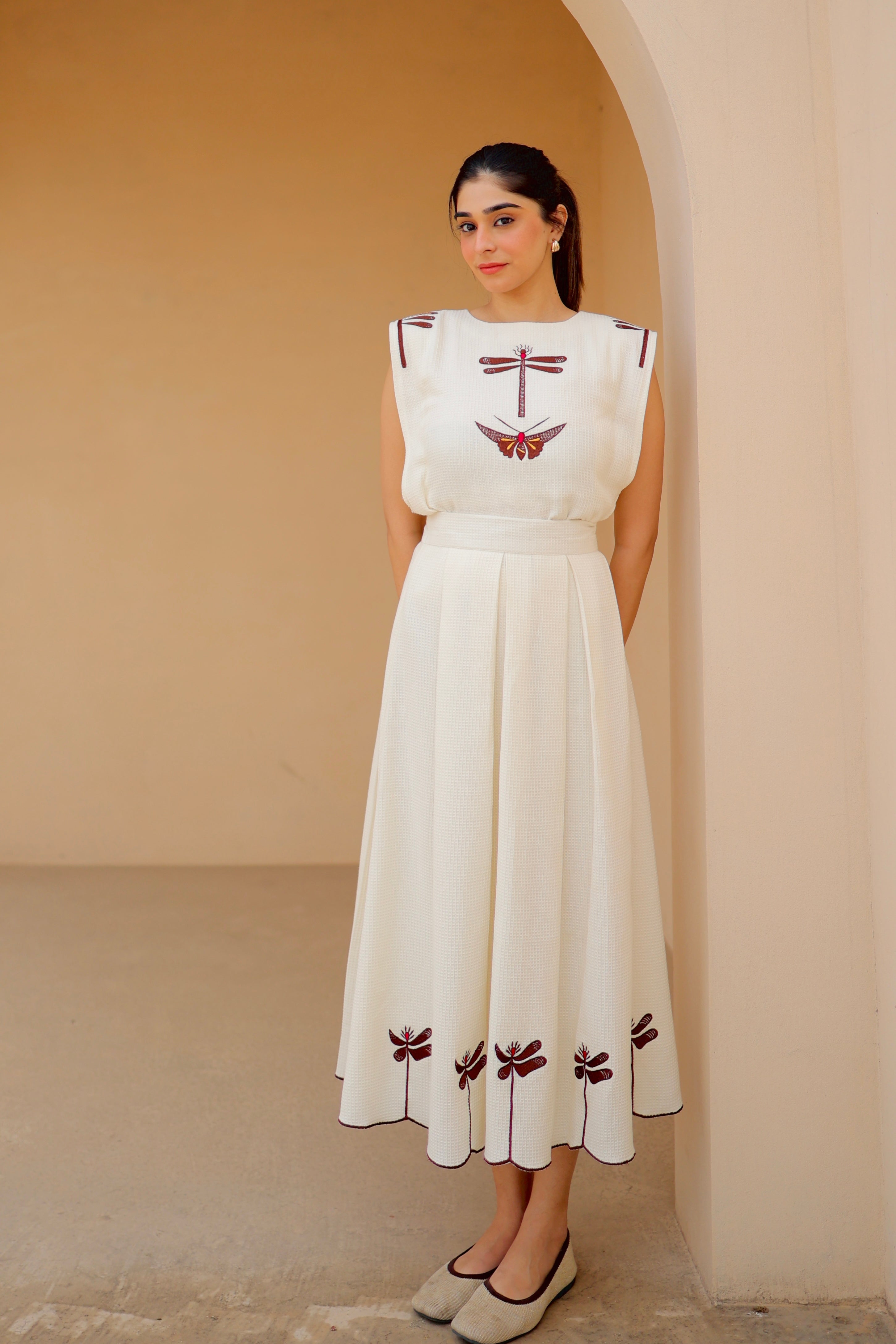 Ivory Grace Embroidered Skirt Set