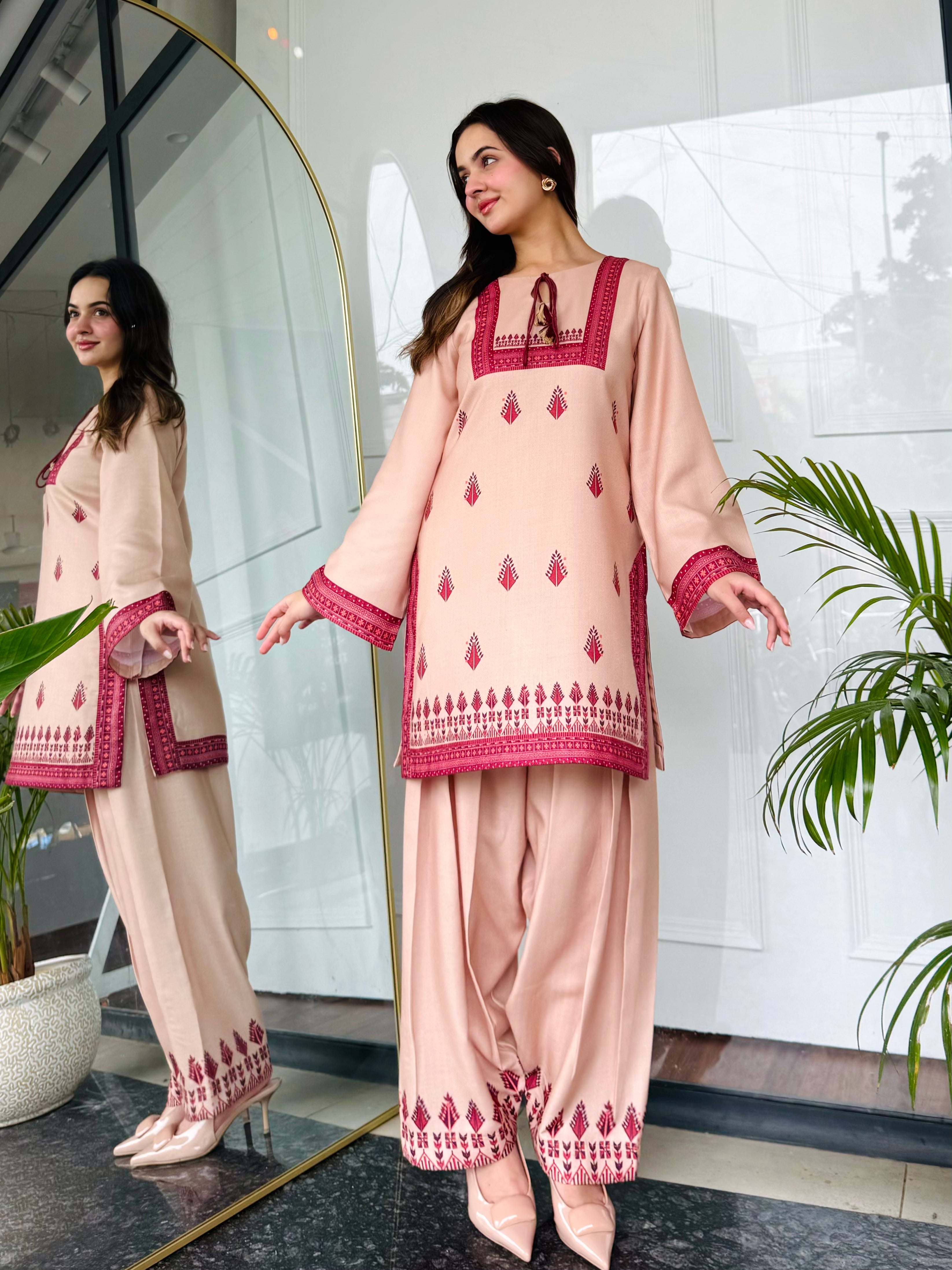 Beige Royale Farshi Salwaar Set