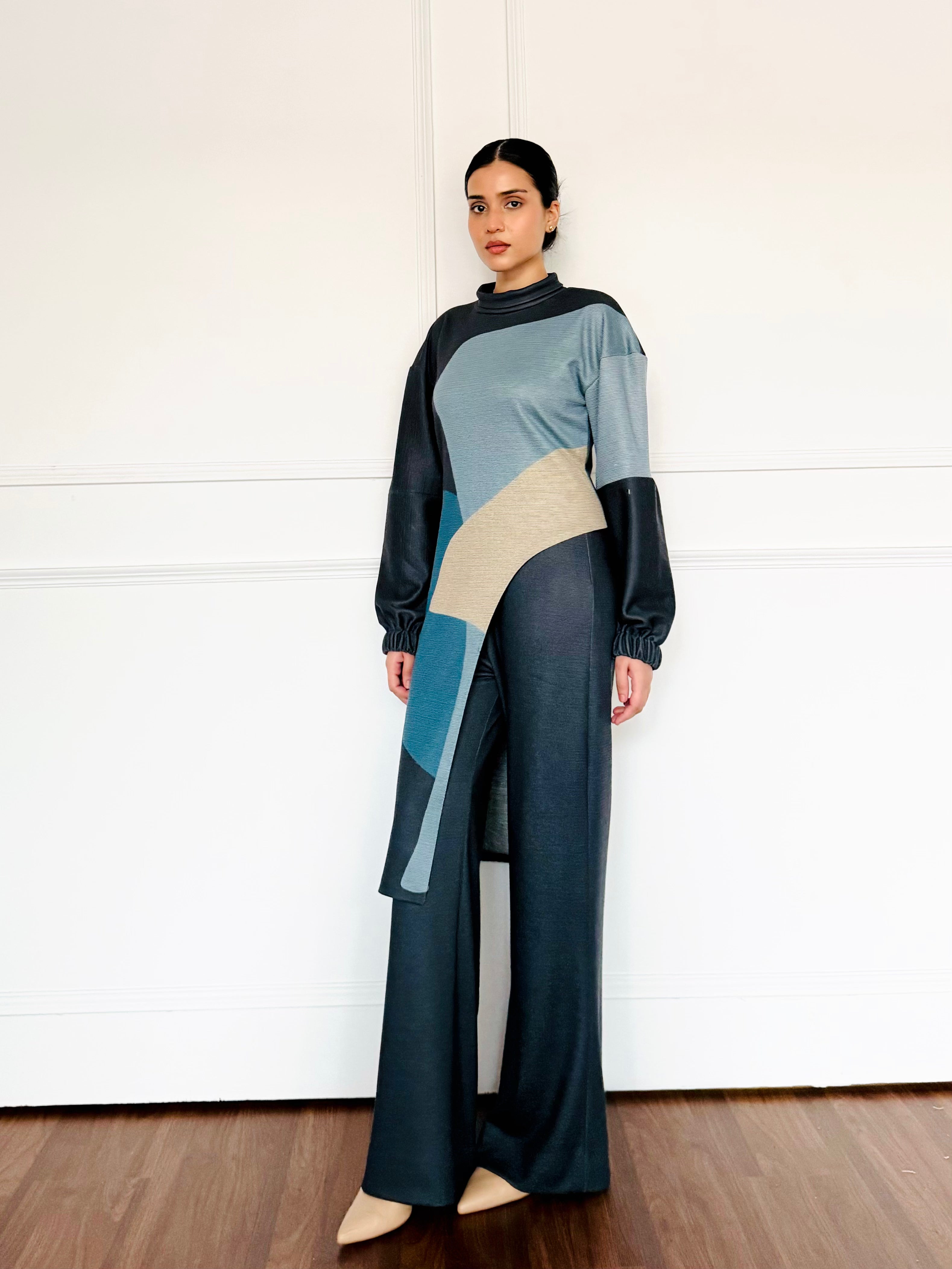 Abstract Sculpted Woollen Co-ord Set