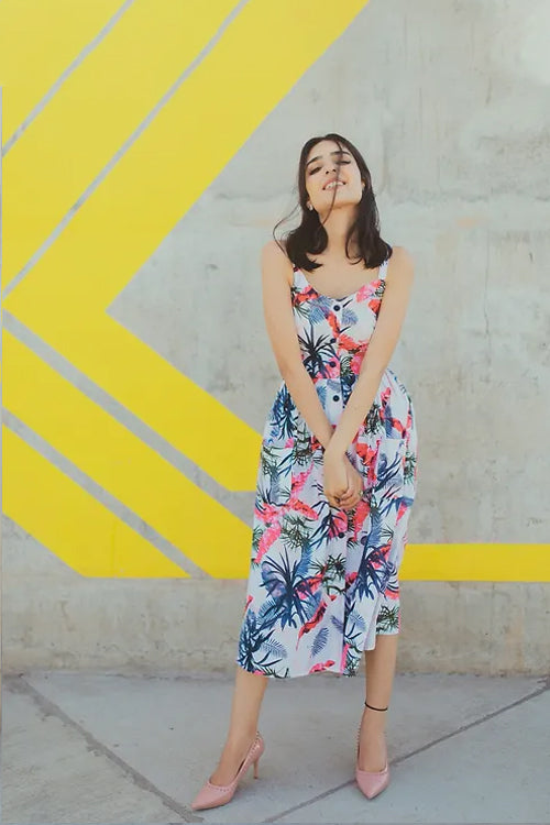 Ellie Multicolored Shirt Style Midi