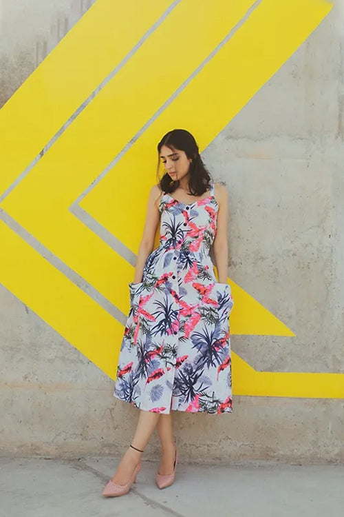 Ellie Multicolored Shirt Style Midi