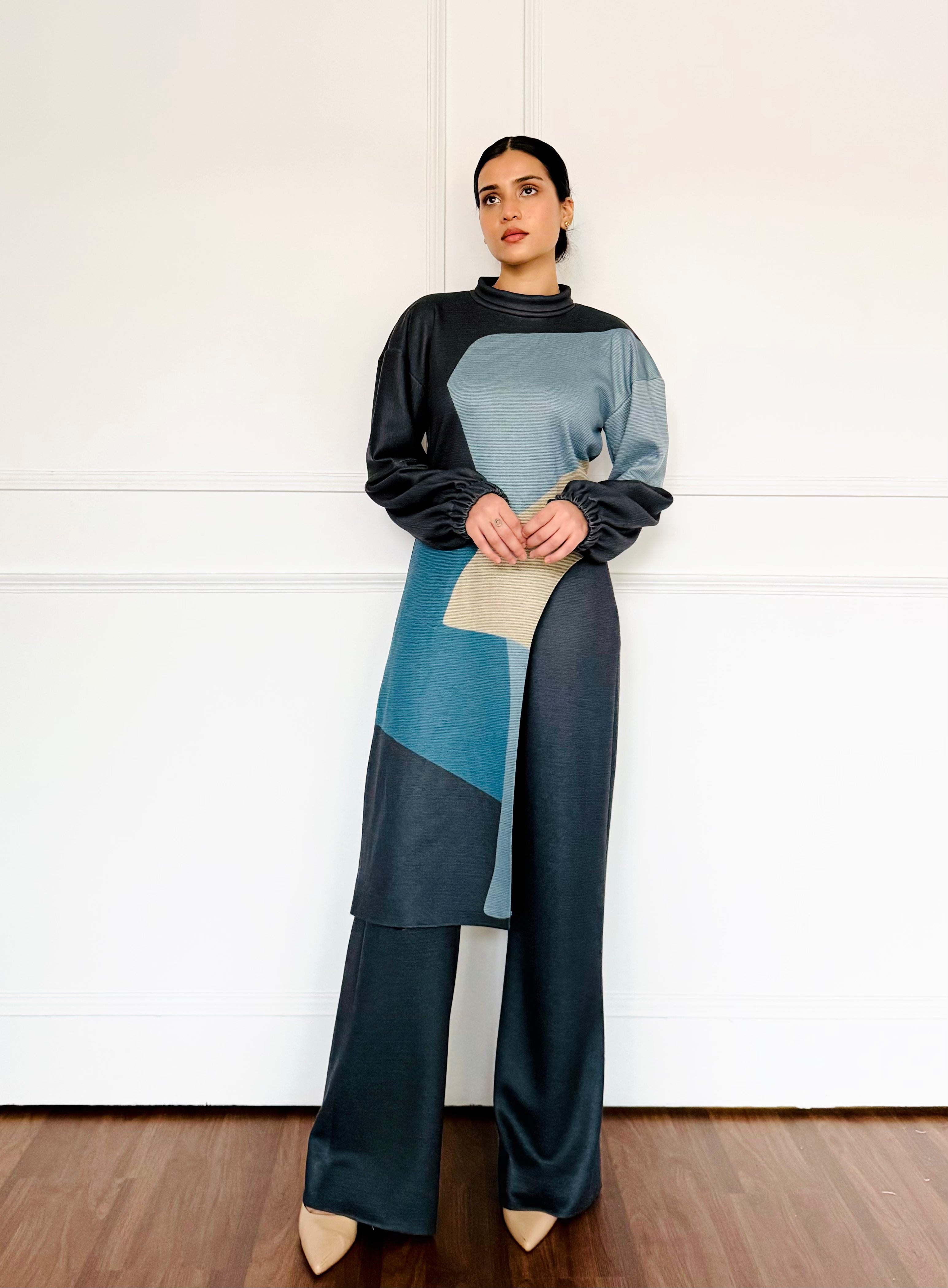 Abstract Sculpted Woollen Co-ord Set