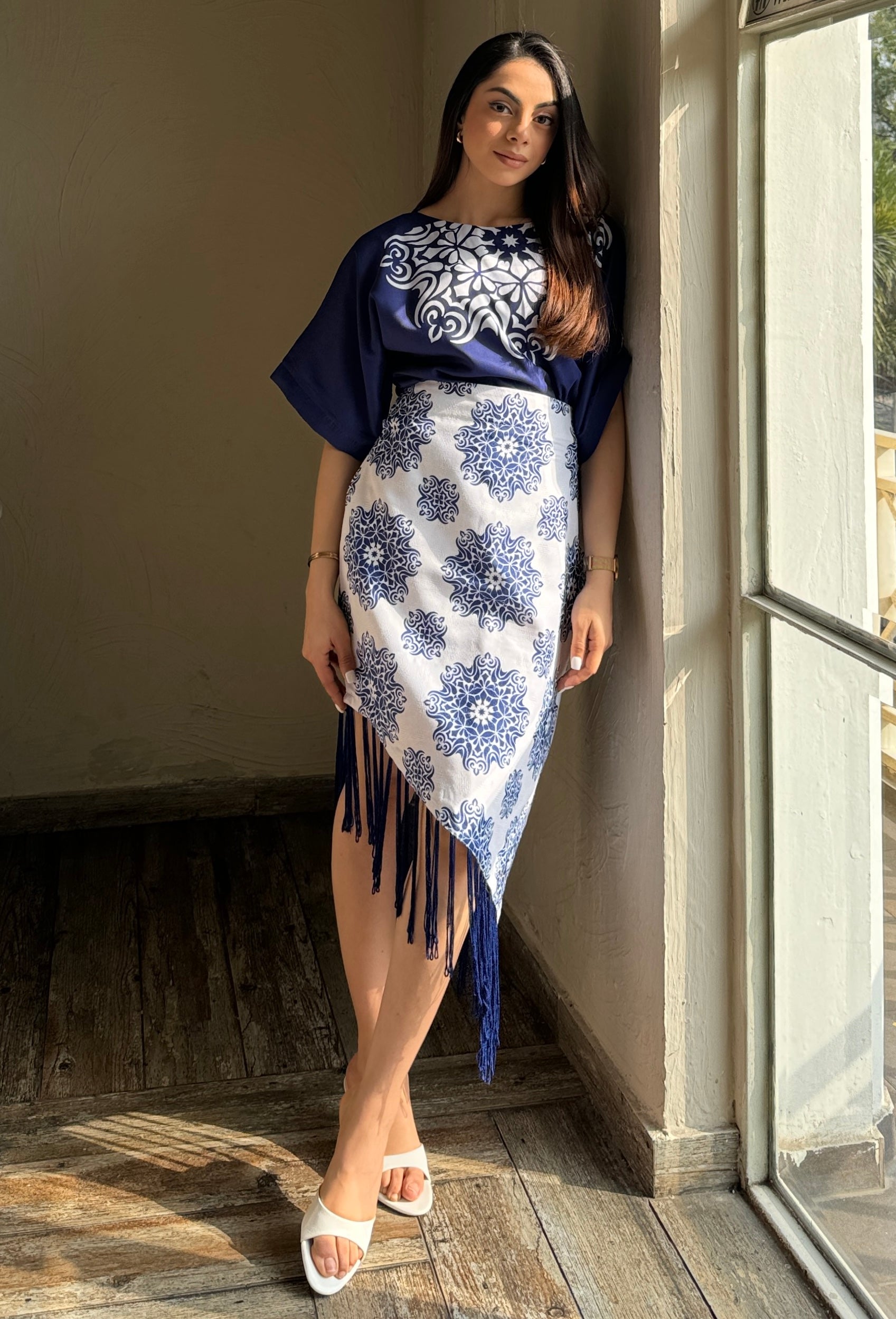 Trendsetter Blue Skirt Set