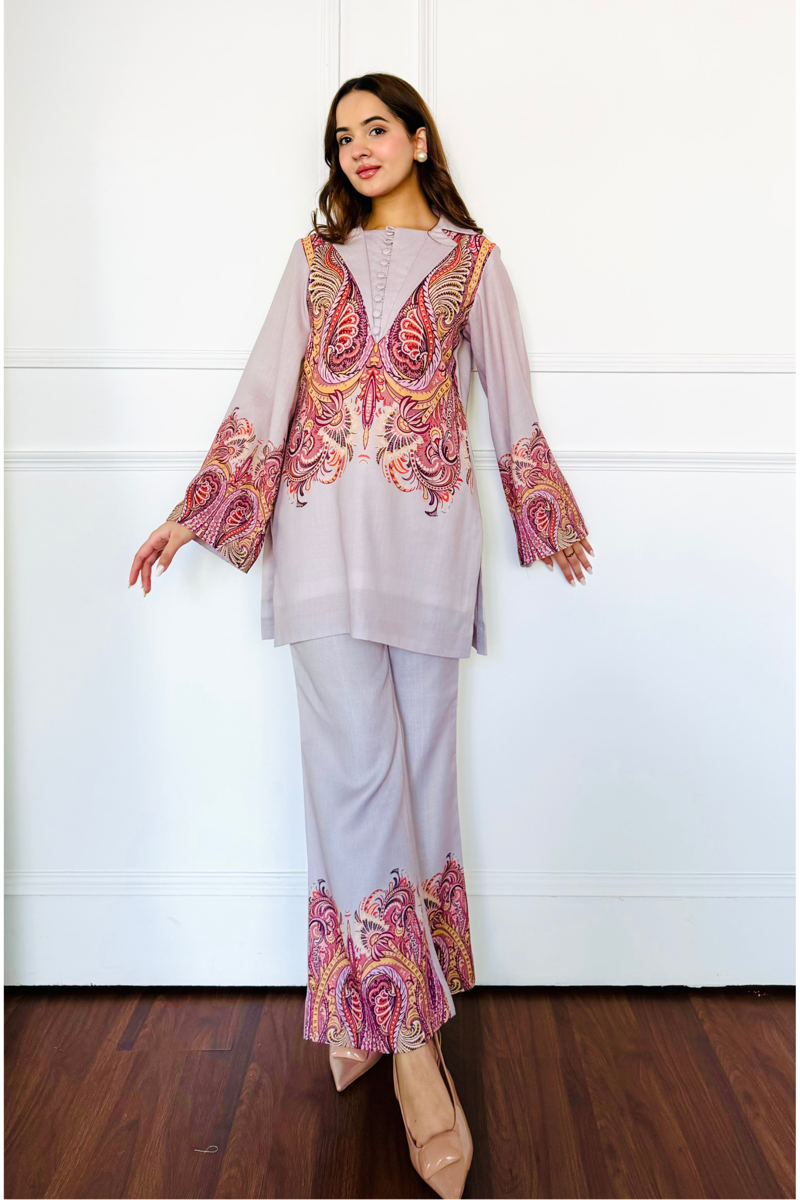 Ivory Paisley Kurta Set