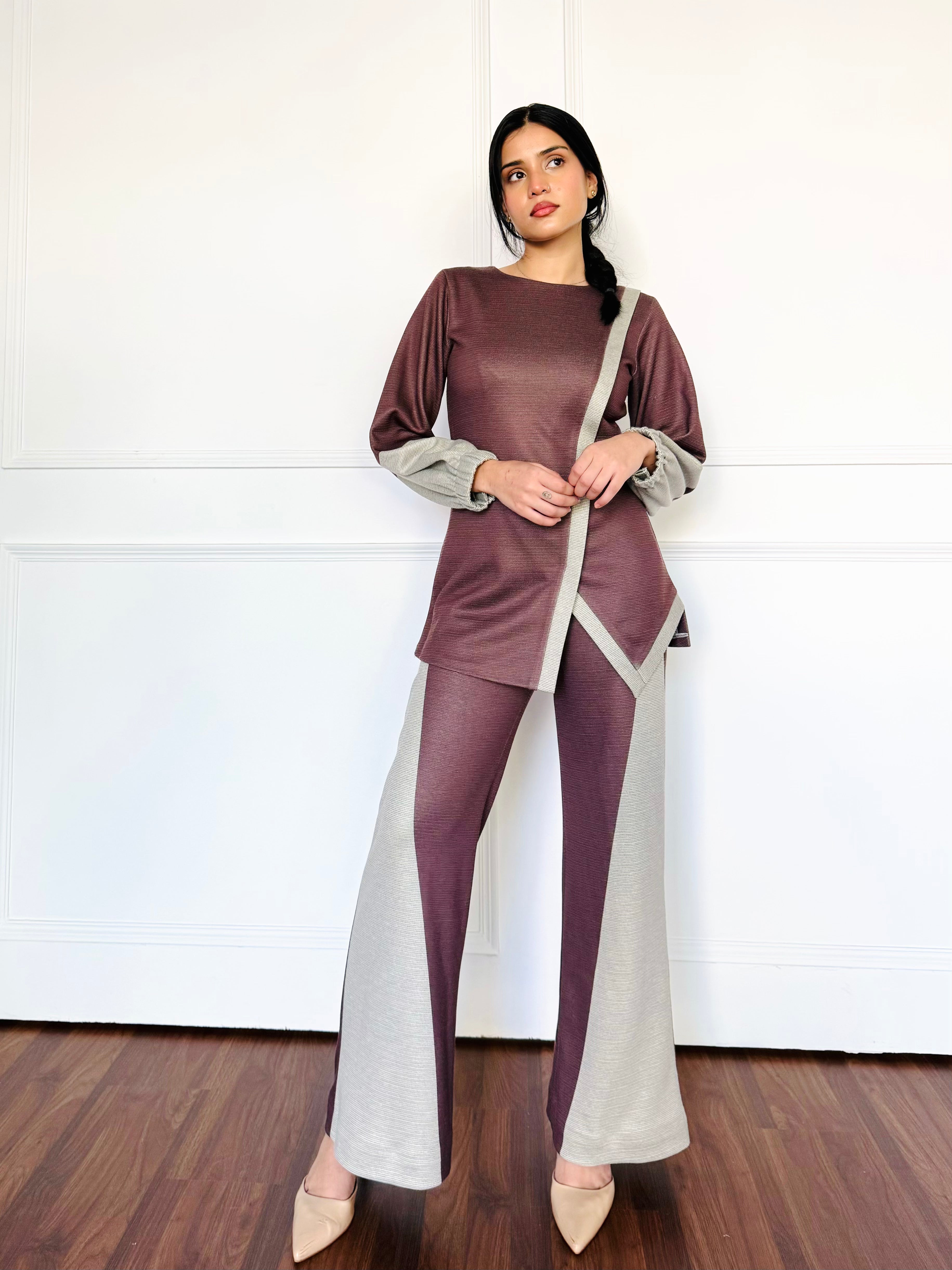 Dual Tone Woollen Co-ord Set