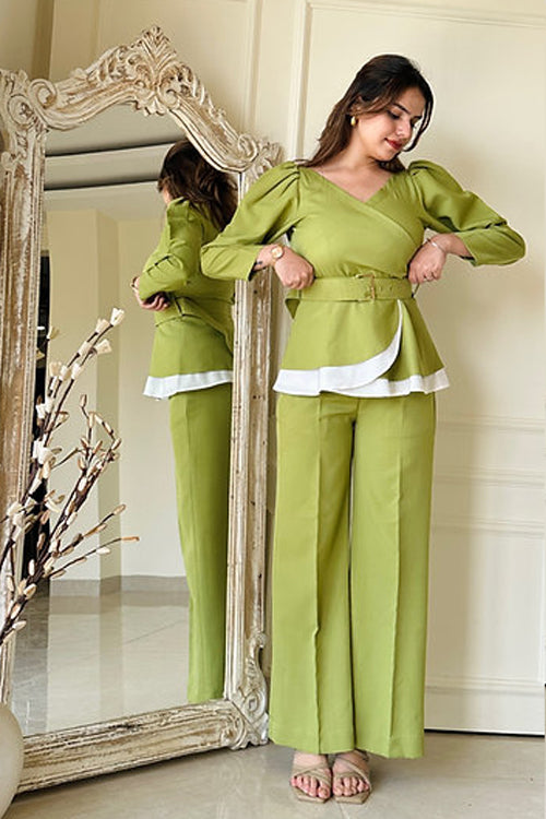 Two Tone Peplum Coord