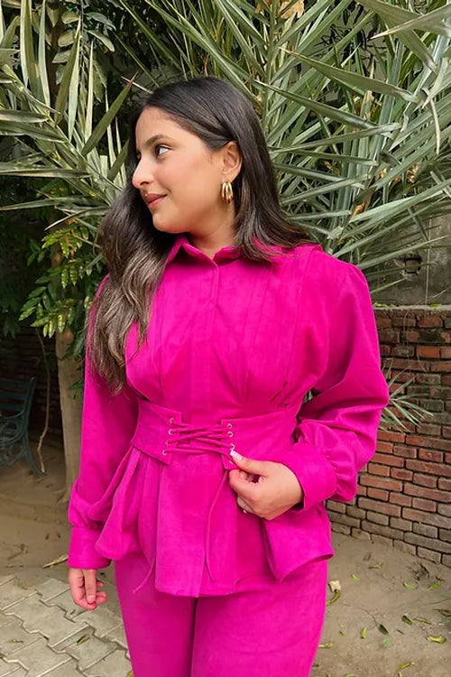 Emma Pink Suede Winter Coord