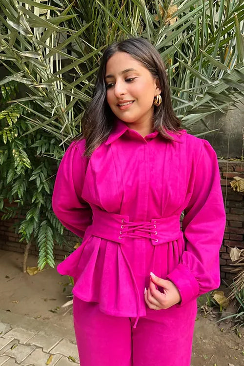 Emma Pink Suede Winter Coord