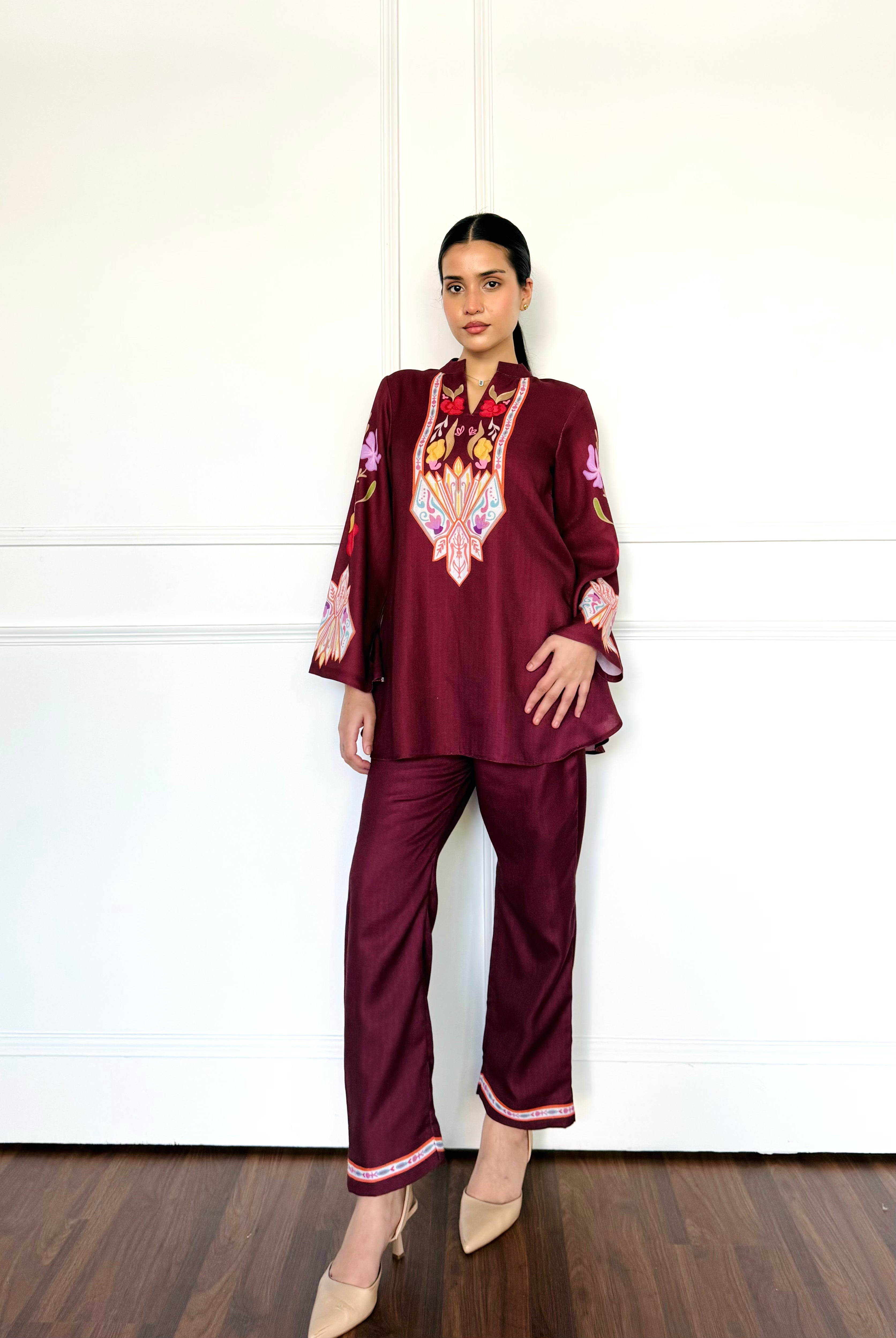 Maroon Winter Co-ord Set