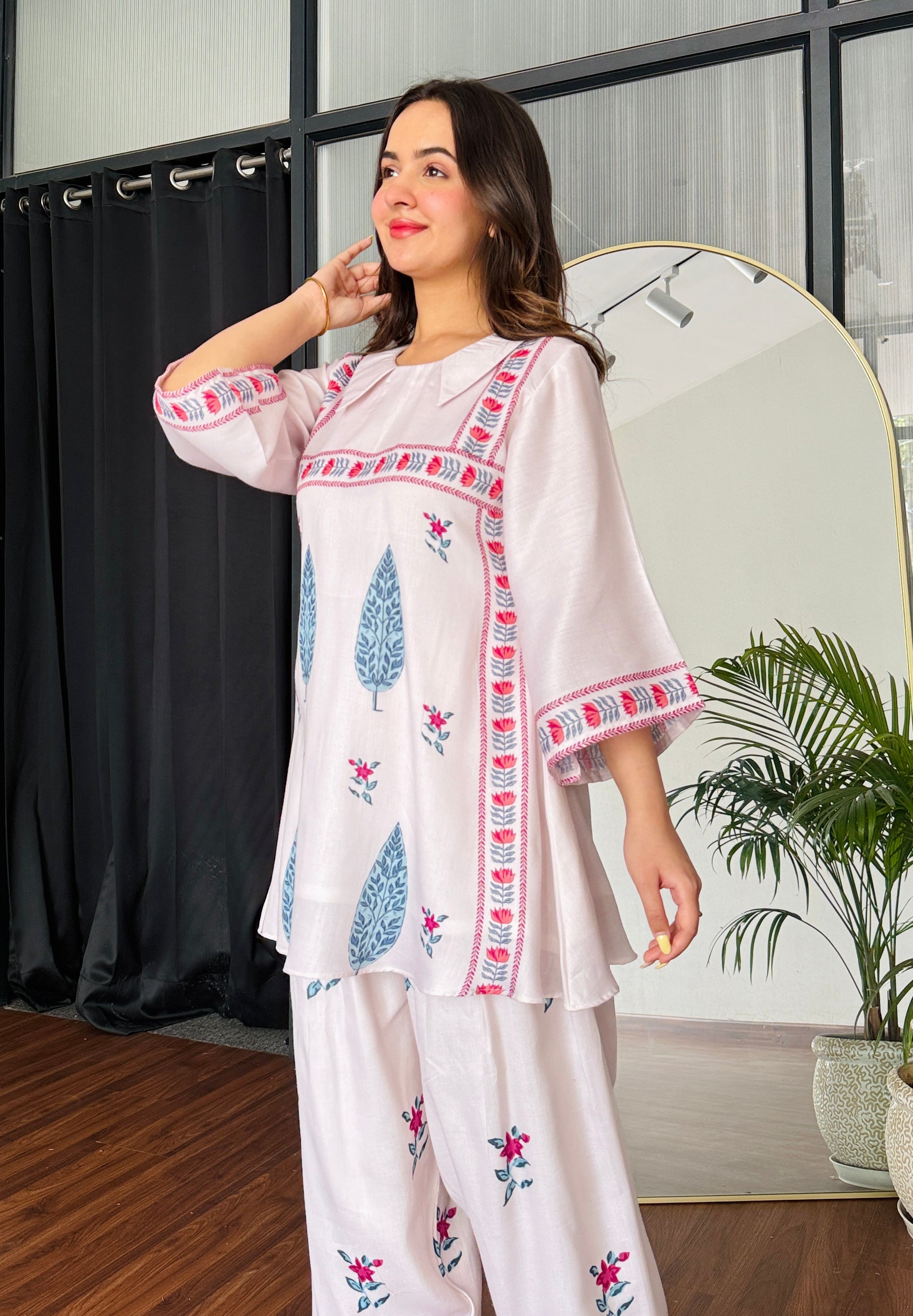 Pink Petal Bloom Kurta Set