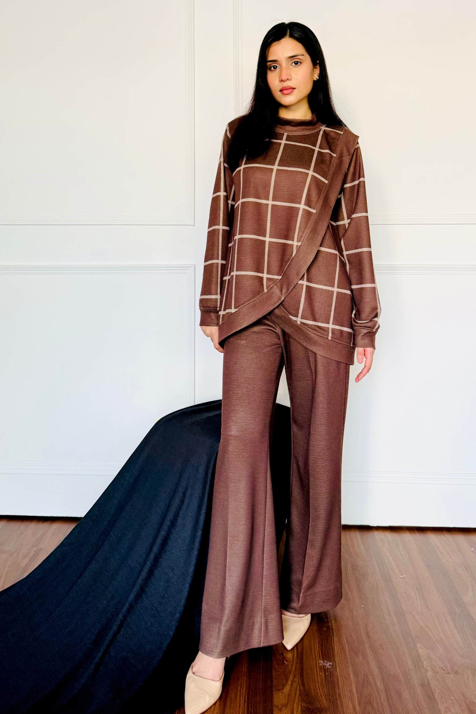 Autumn Check Woollen Co-ord Set