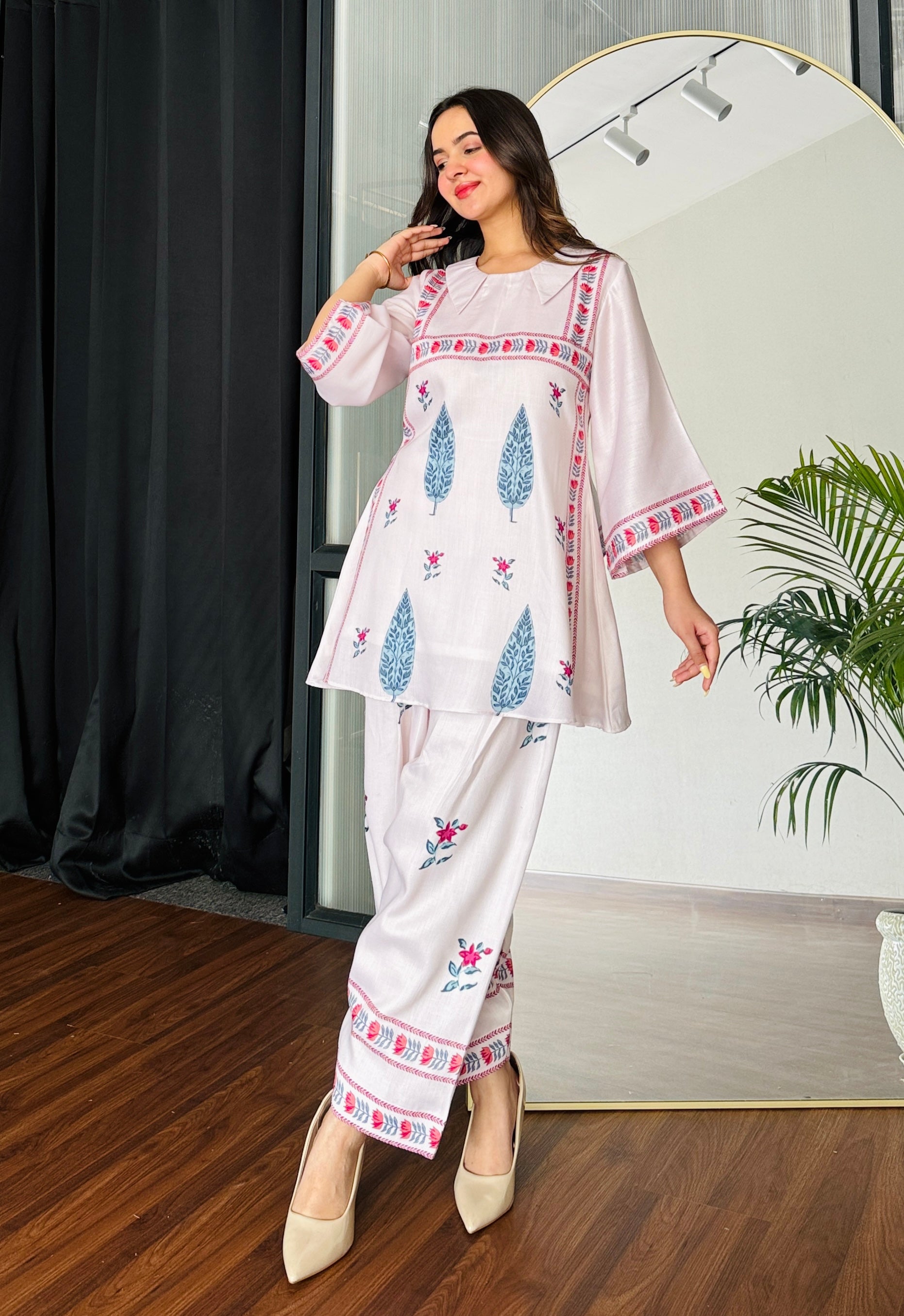 Pink Petal Bloom Kurta Set