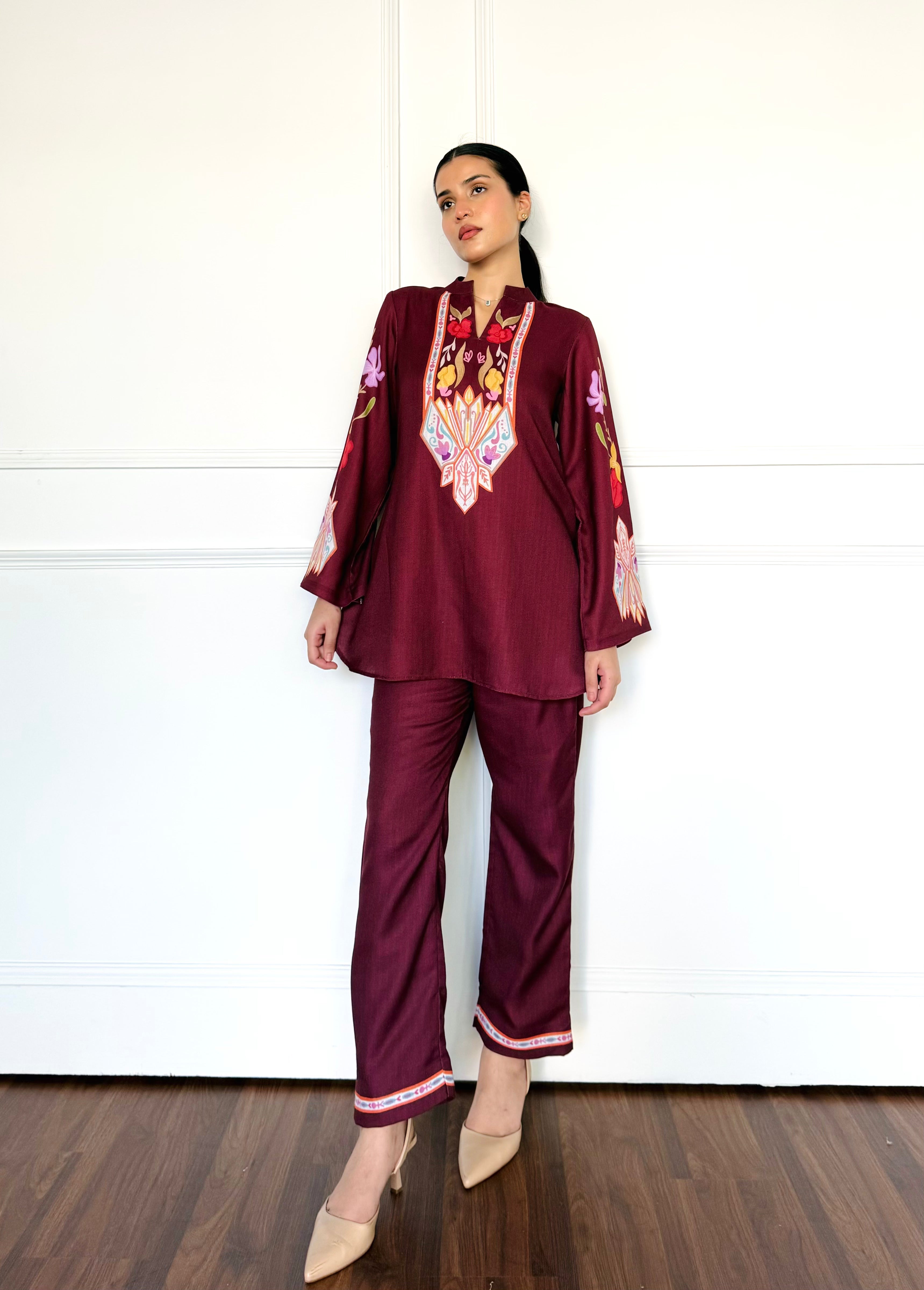 Maroon Winter Co-ord Set