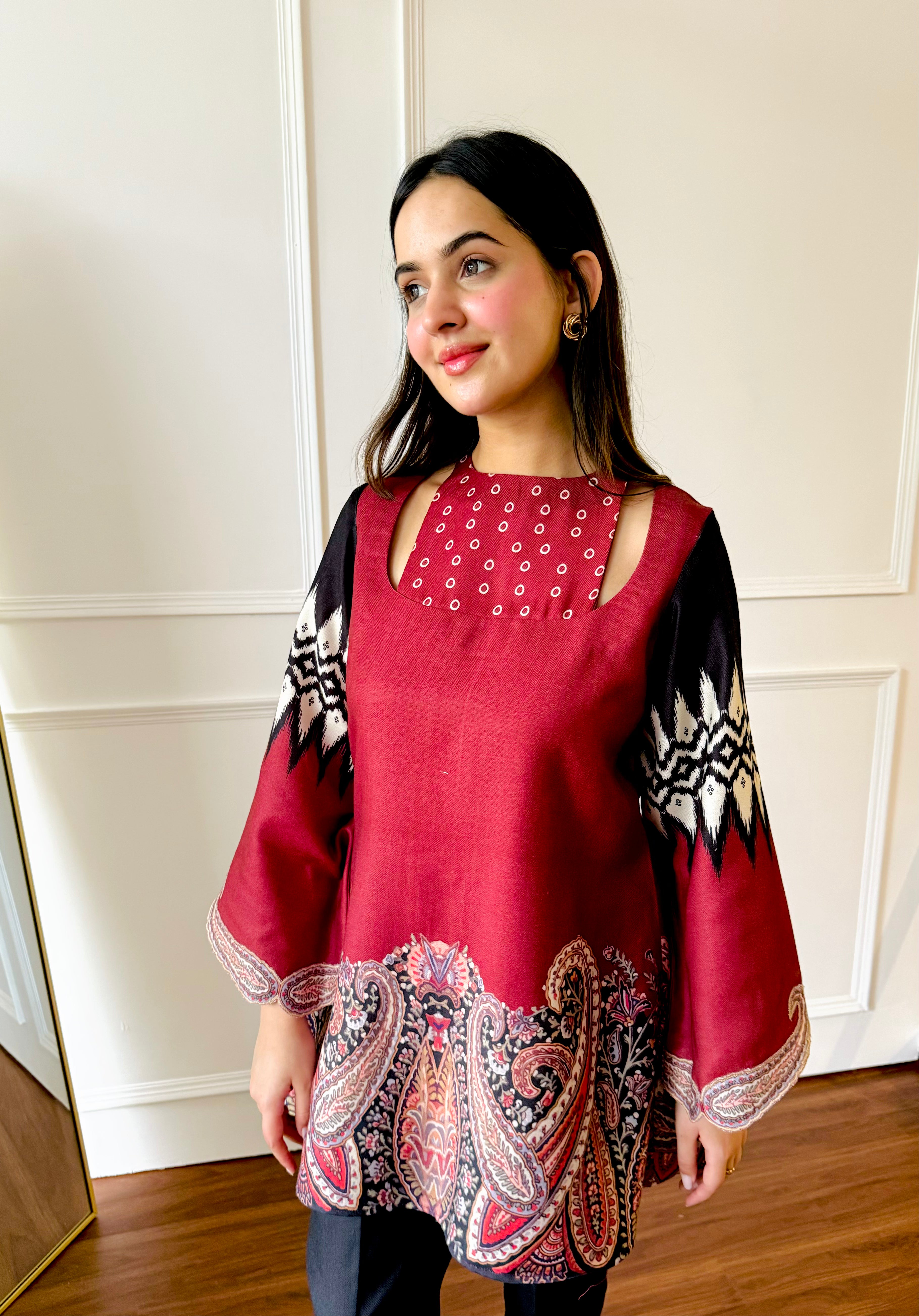 Red & black Paisley Co-ord Set