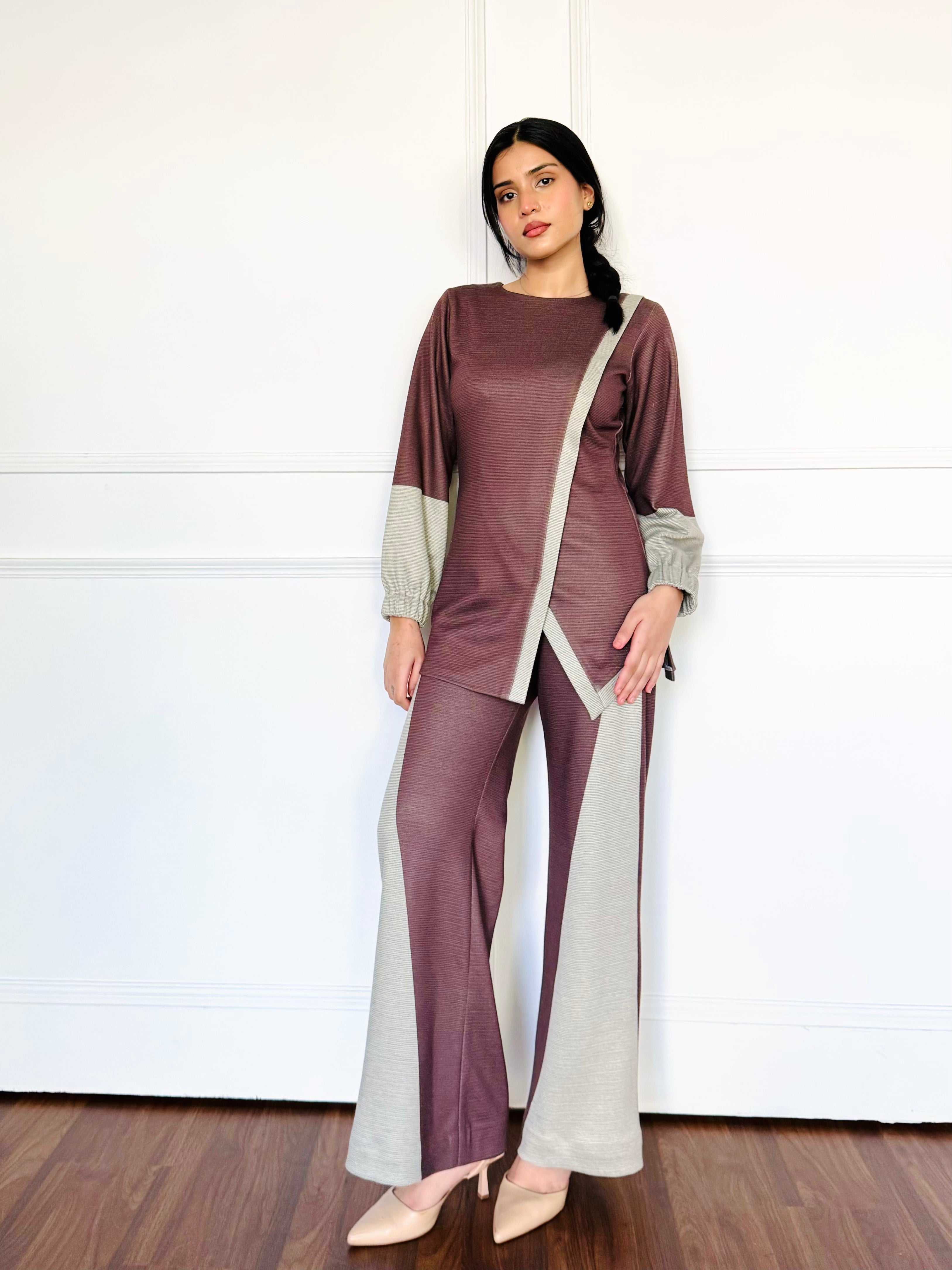 Dual Tone Woollen Co-ord Set