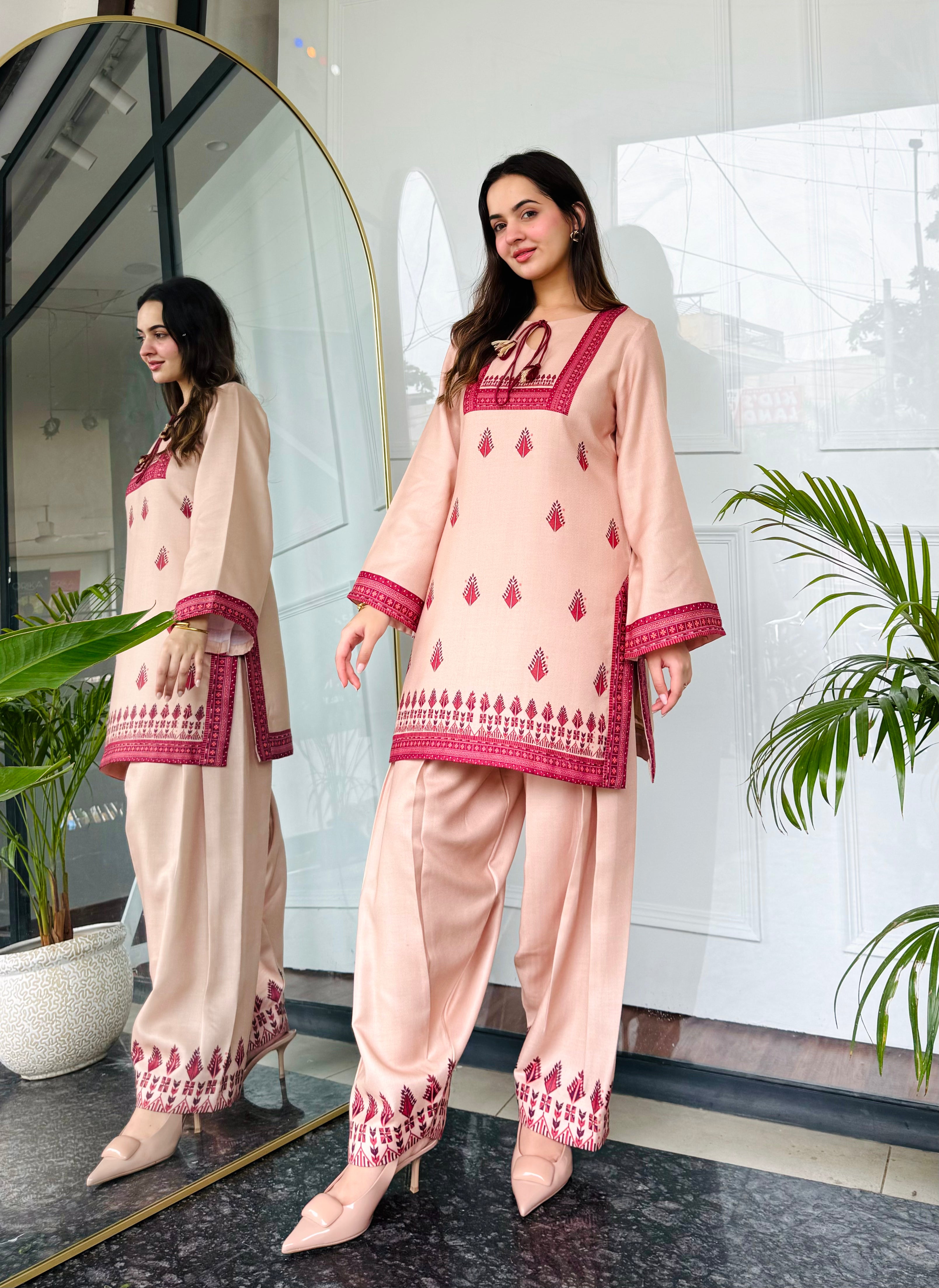 Beige Royale Farshi Salwaar Set