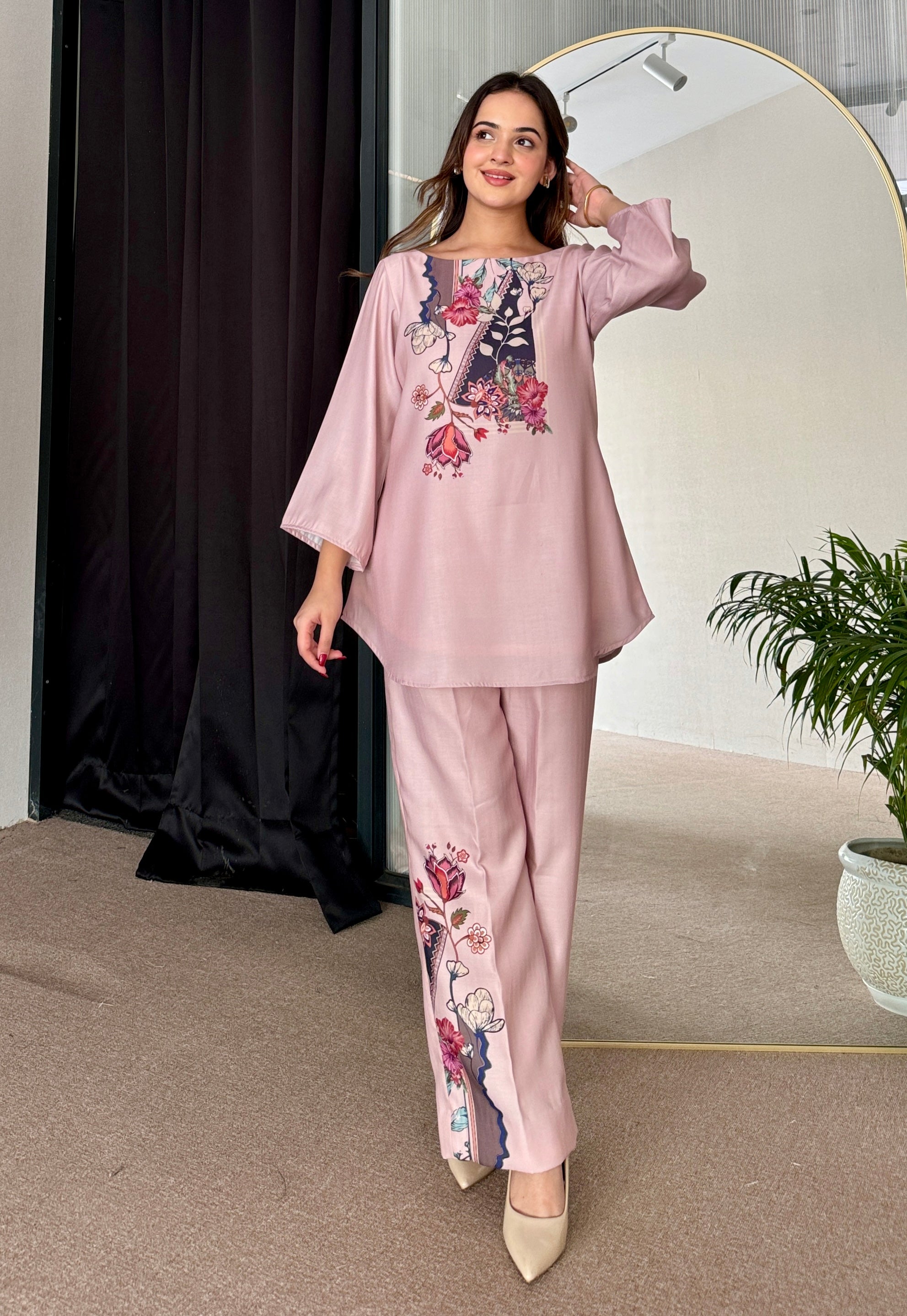 Rosepink Pashmina Co Ord Set