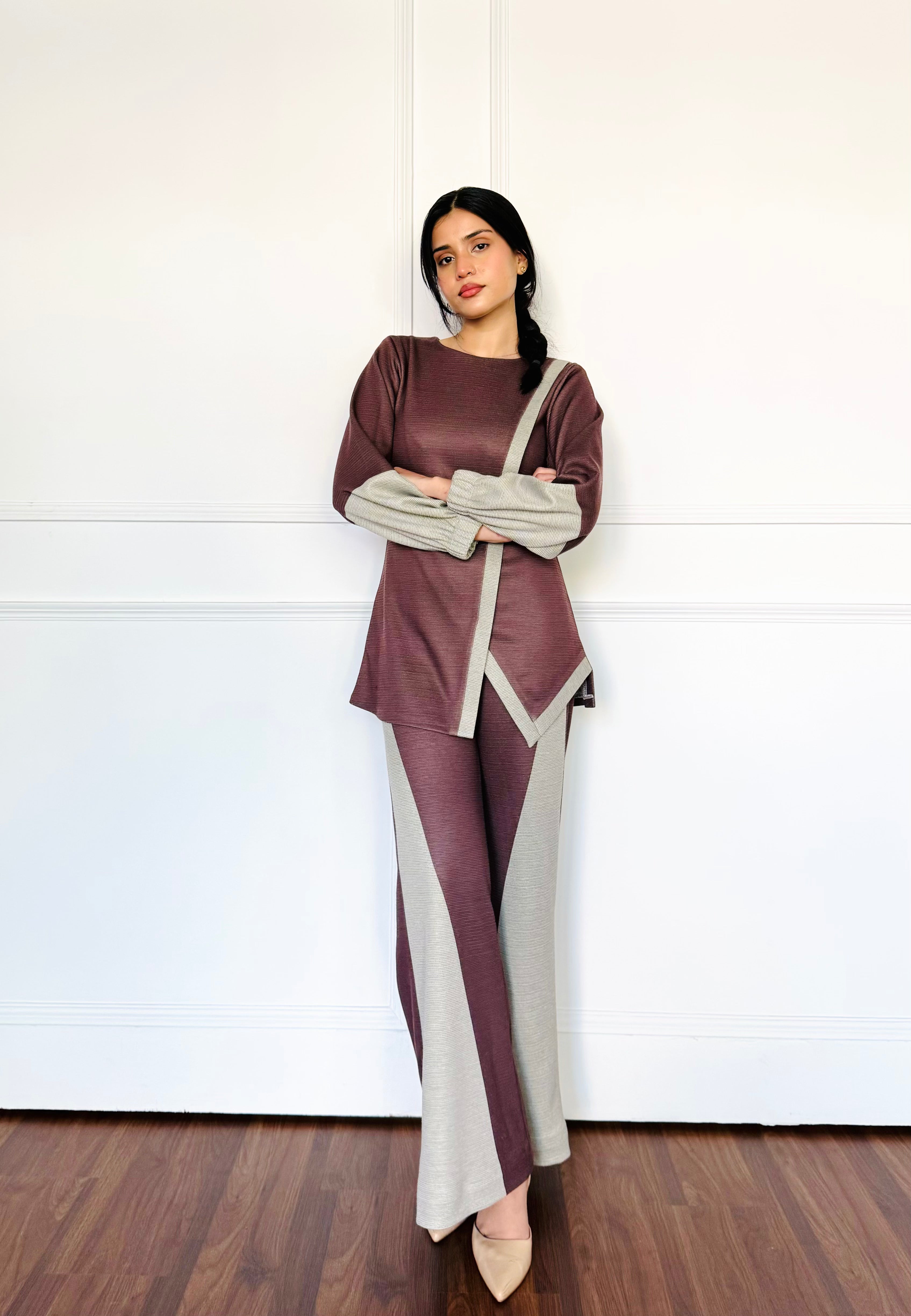 Dual Tone Woollen Co-ord Set
